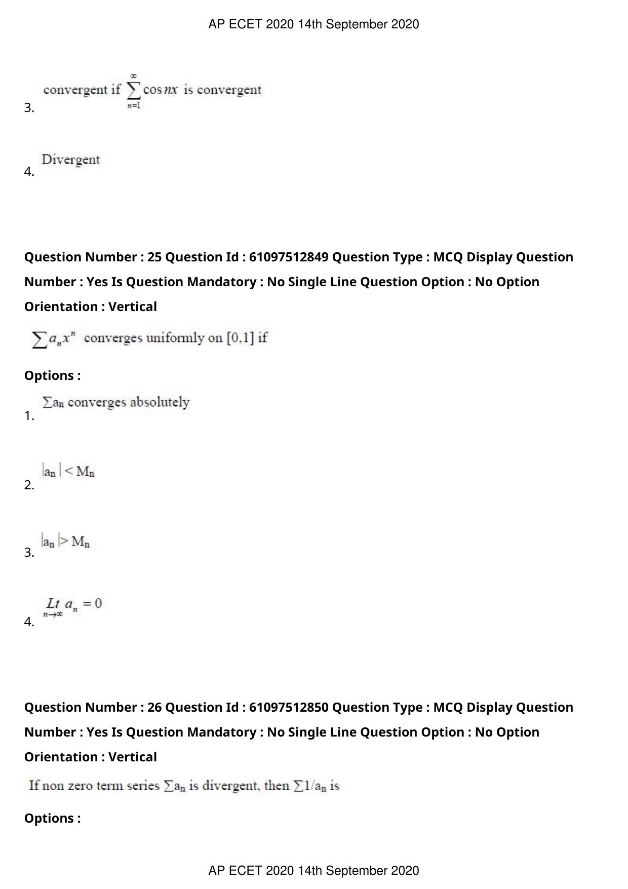 AP ECET 2020 - BSc Mathematics (Preview) Question Paper With Preliminary Keys - Page 14