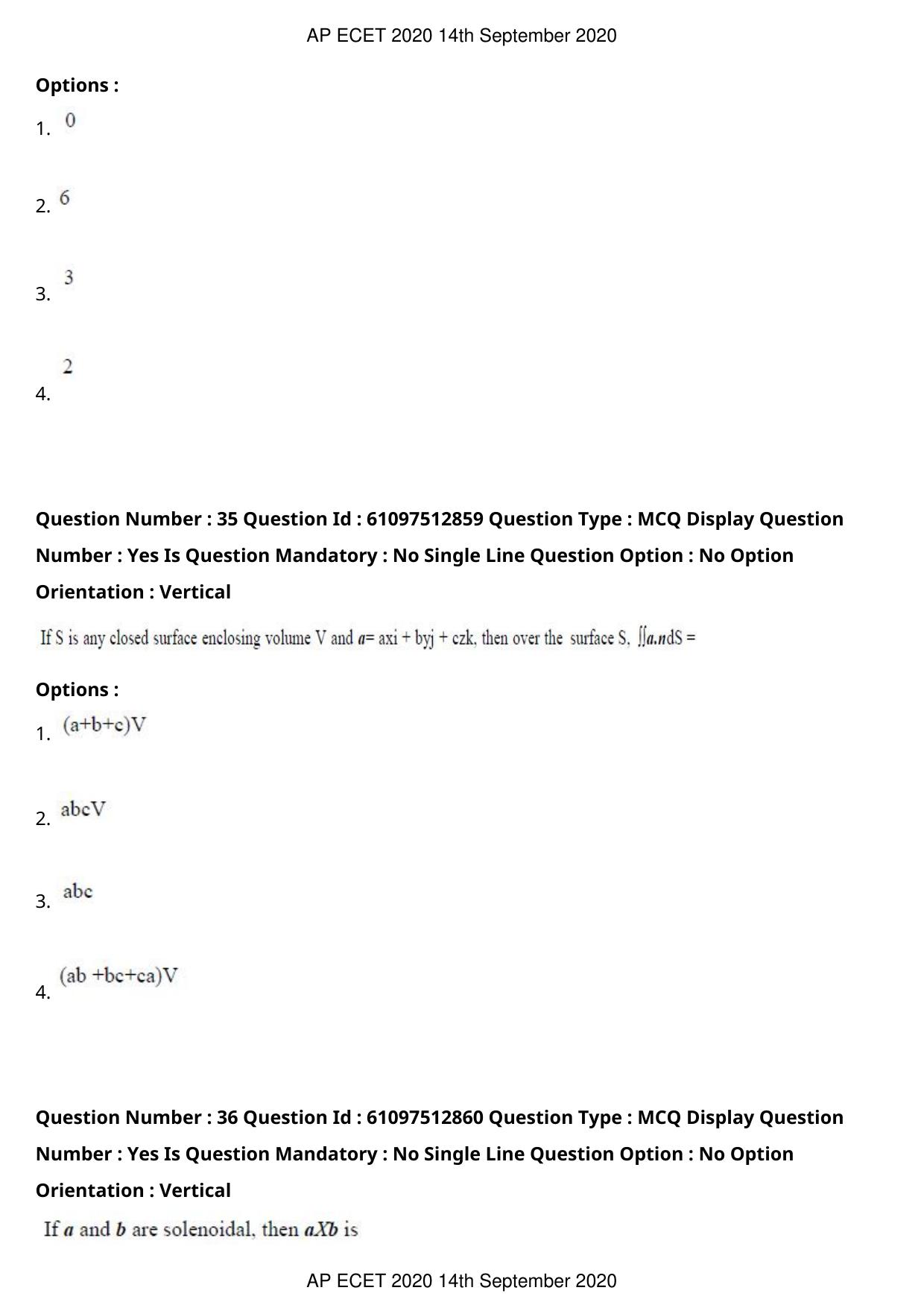 AP ECET 2020 - BSc Mathematics (Preview) Question Paper With Preliminary Keys - Page 19