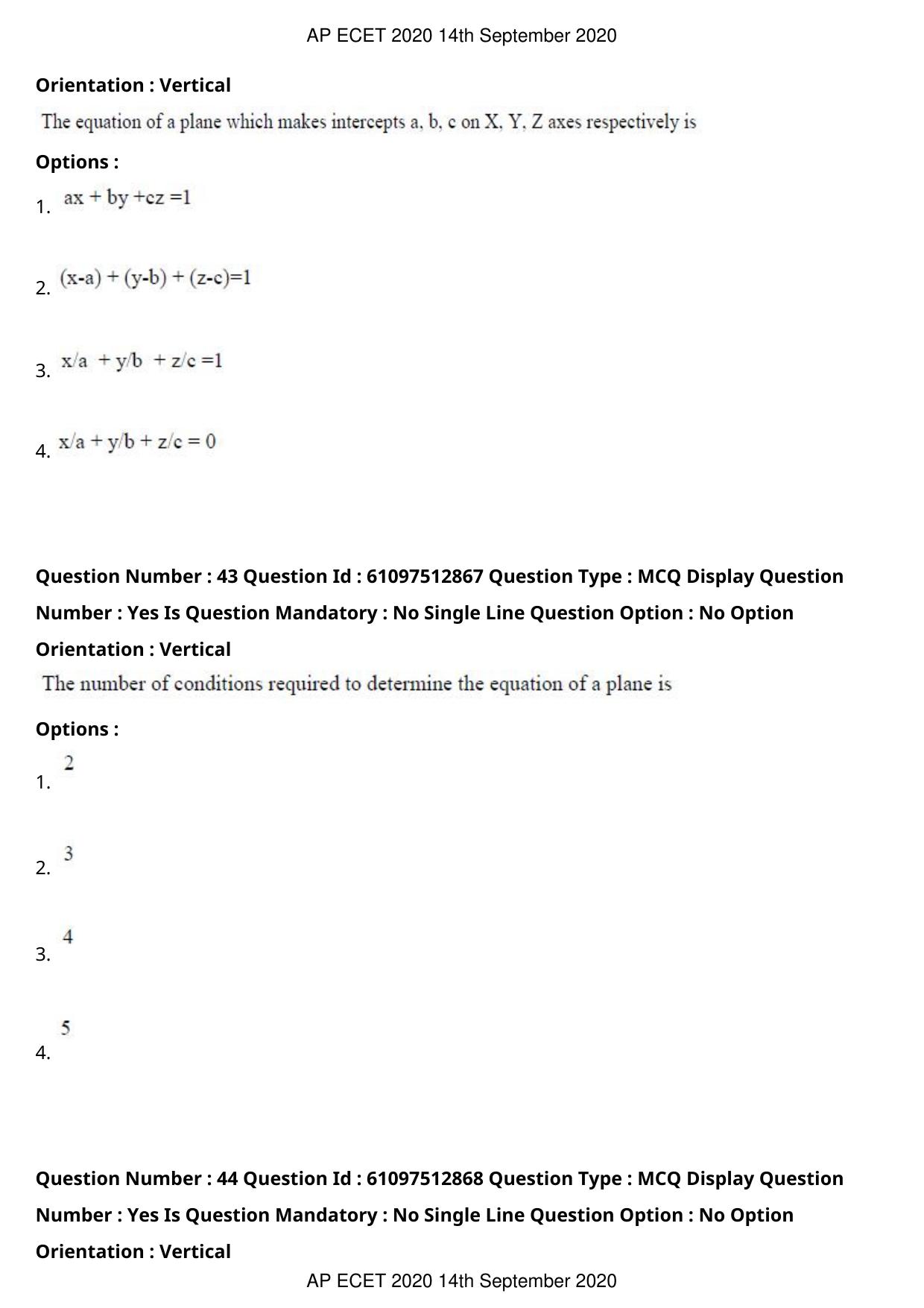 AP ECET 2020 - BSc Mathematics (Preview) Question Paper With Preliminary Keys - Page 23