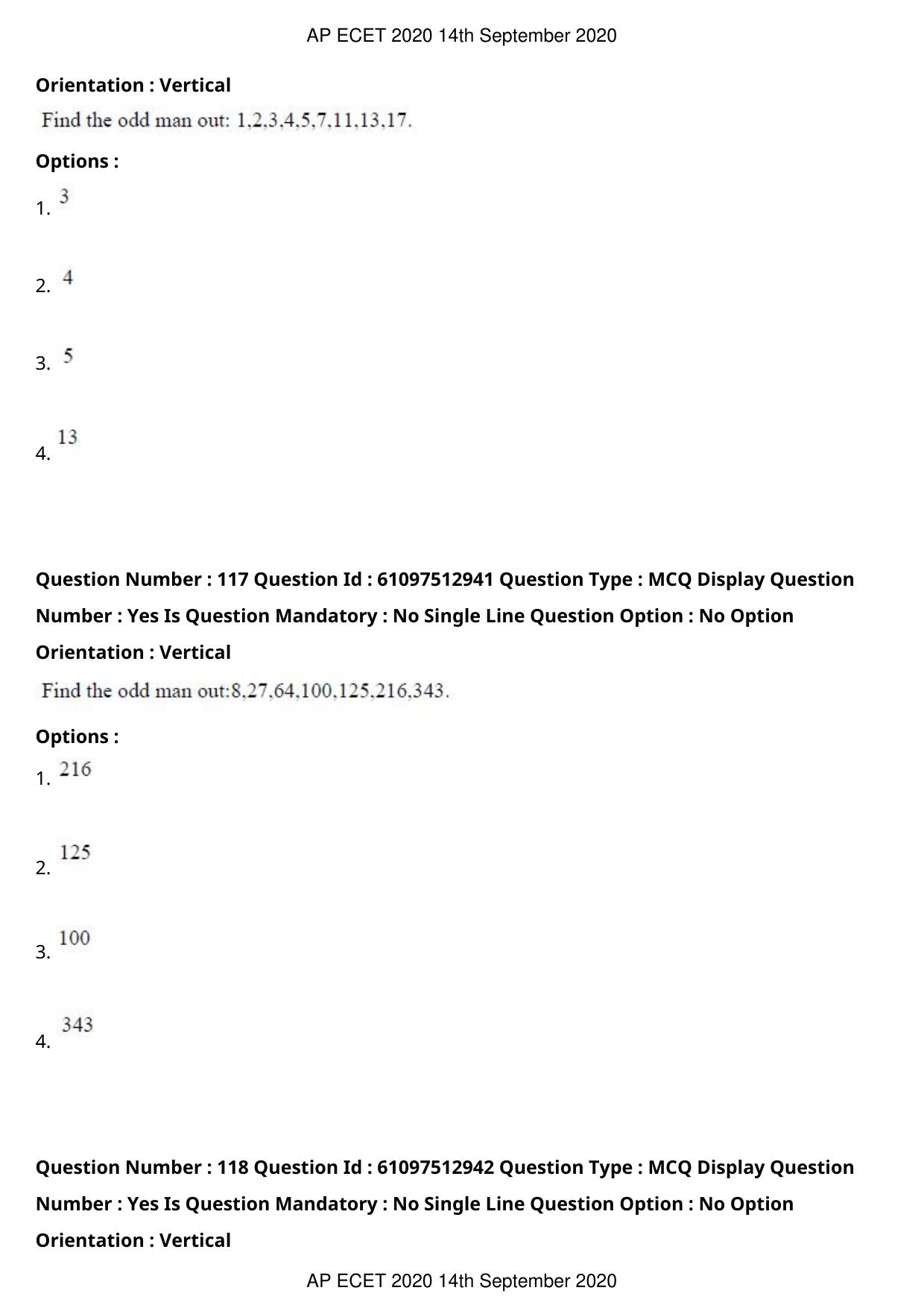 AP ECET 2020 - BSc Mathematics (Preview) Question Paper With Preliminary Keys - Page 63