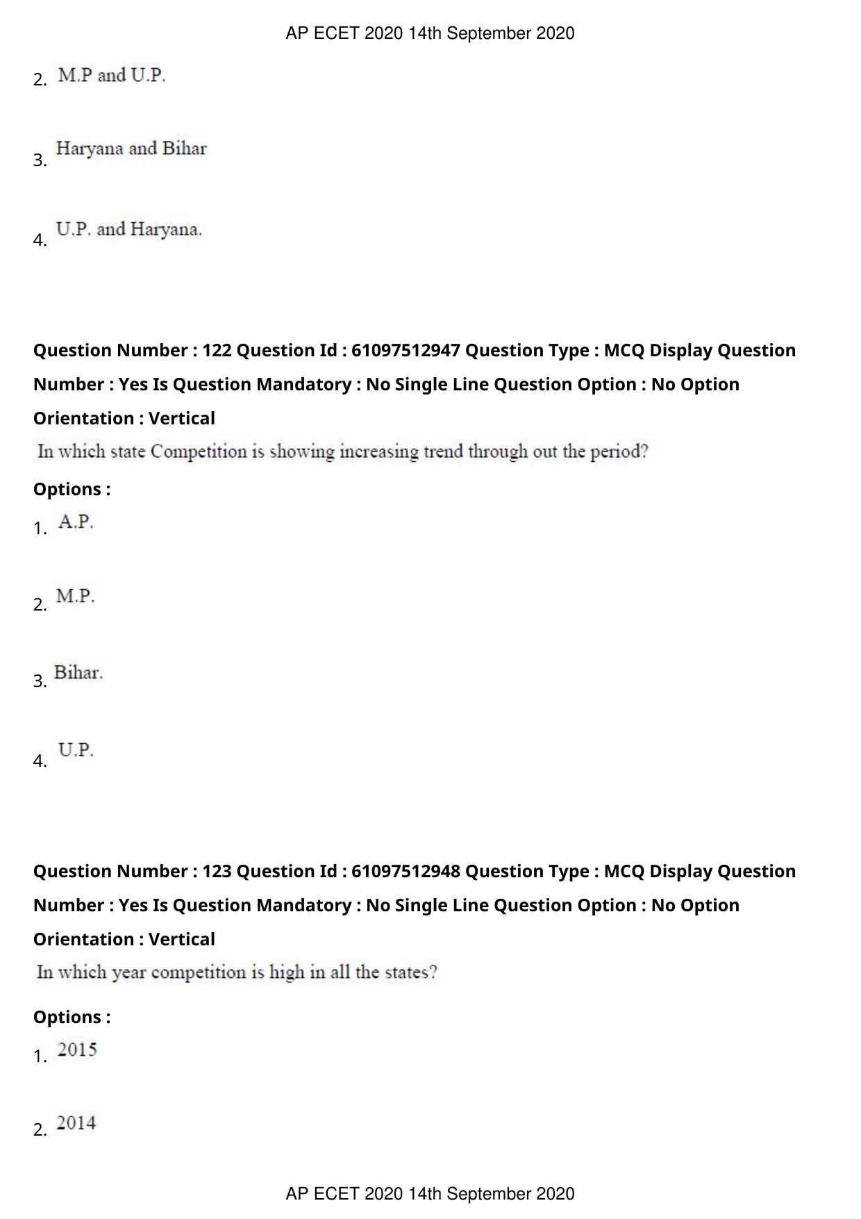 AP ECET 2020 - BSc Mathematics (Preview) Question Paper With Preliminary Keys - Page 66
