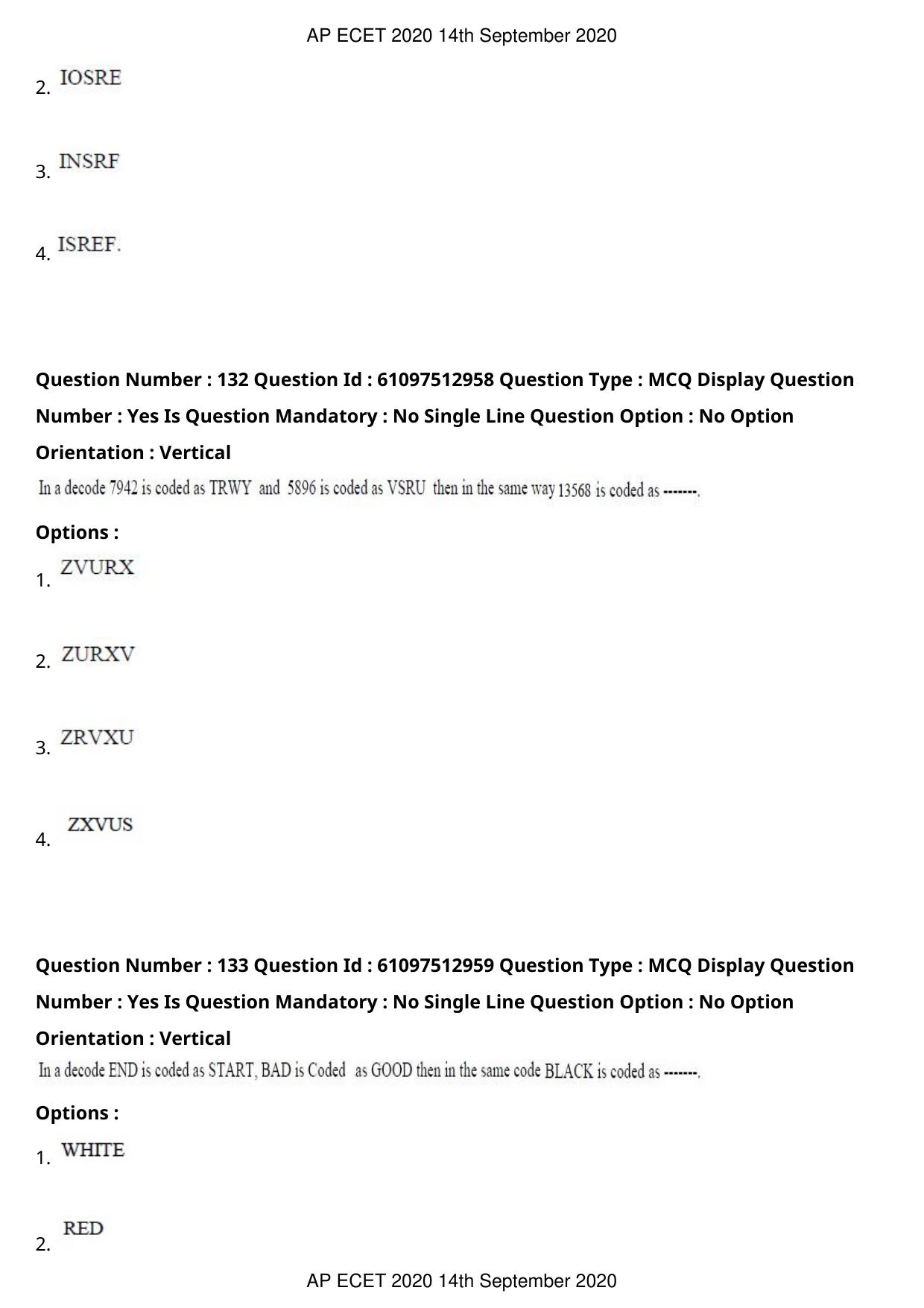 AP ECET 2020 - BSc Mathematics (Preview) Question Paper With Preliminary Keys - Page 71
