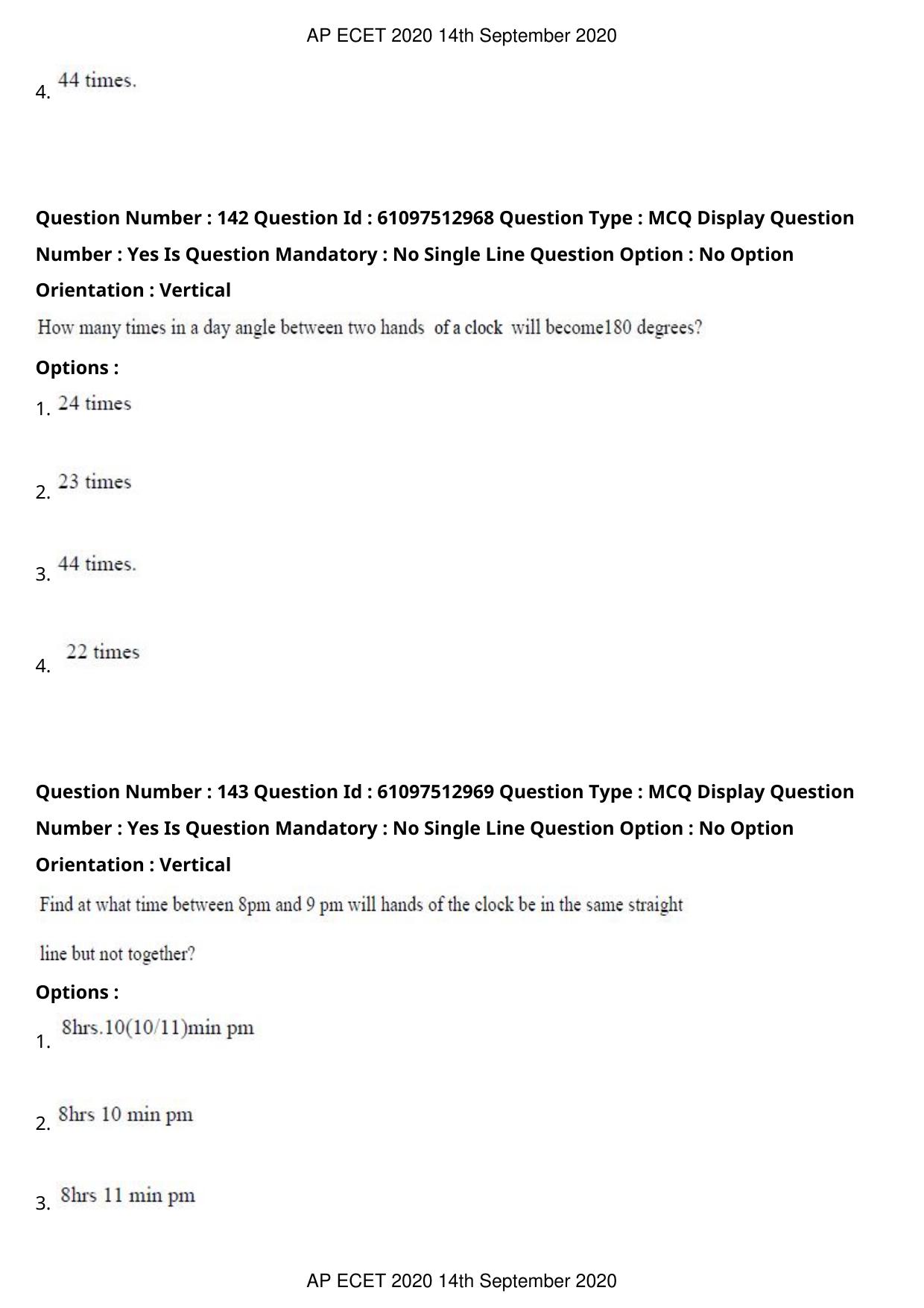 AP ECET 2020 - BSc Mathematics (Preview) Question Paper With Preliminary Keys - Page 76
