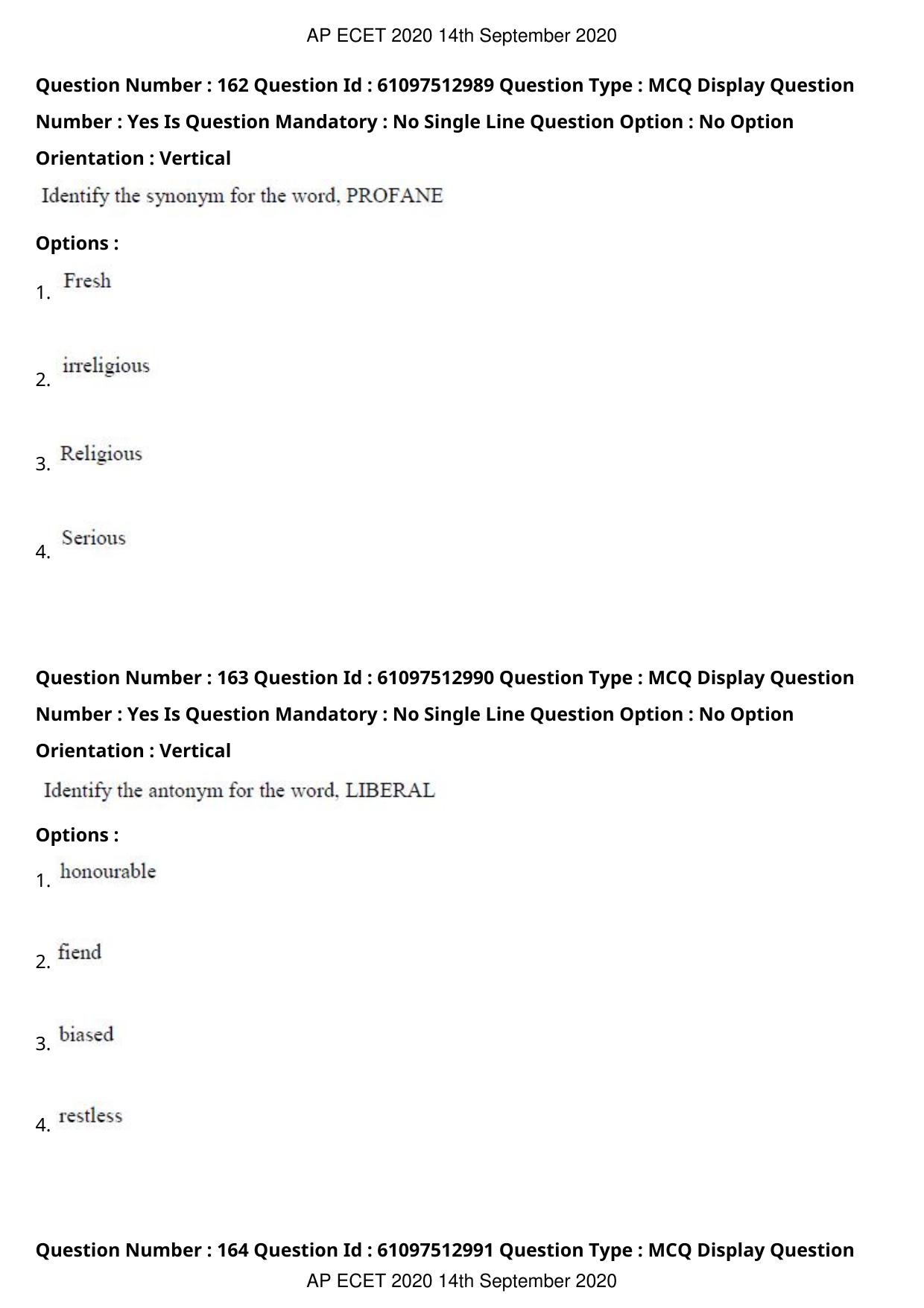 AP ECET 2020 - BSc Mathematics (Preview) Question Paper With Preliminary Keys - Page 87