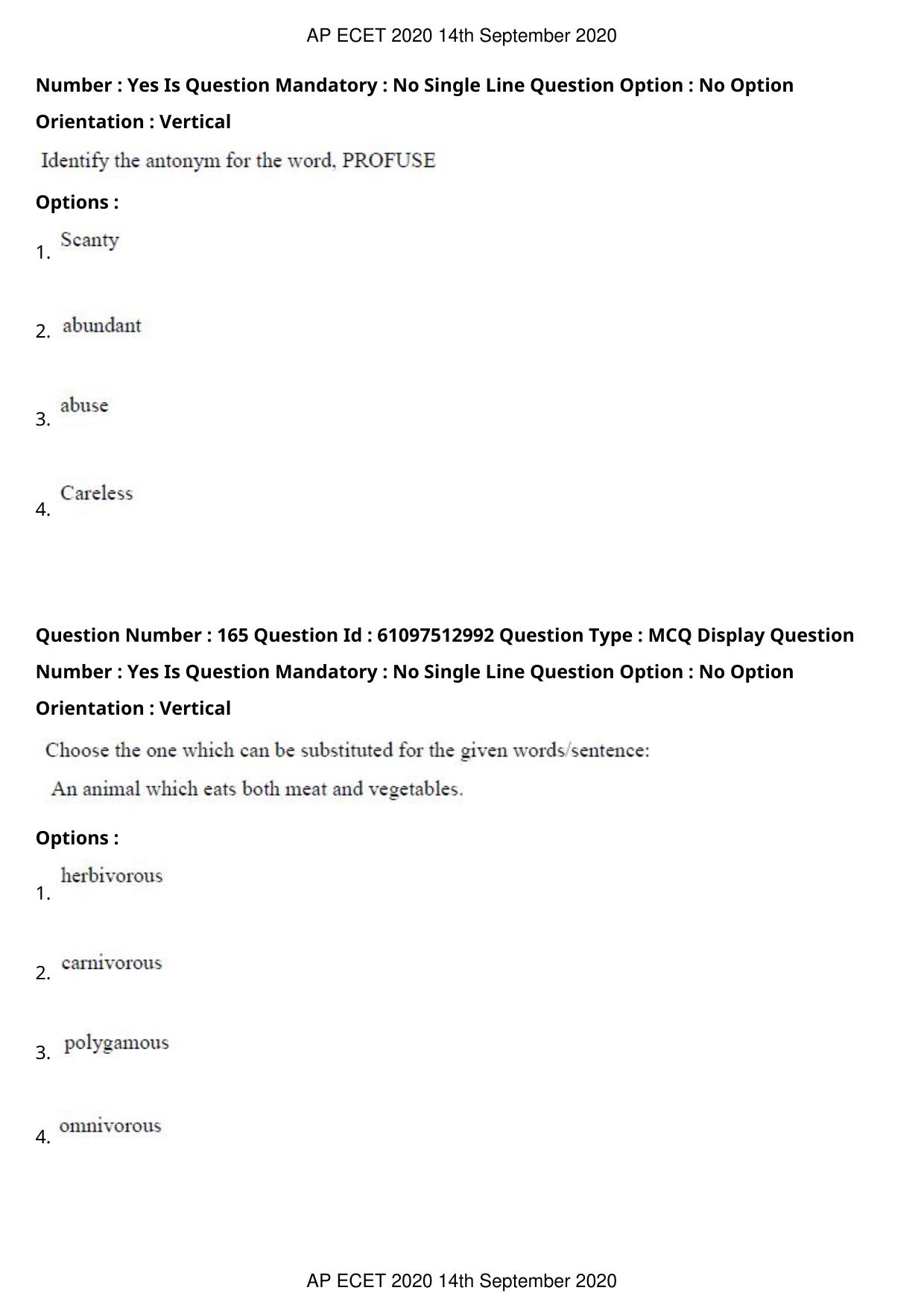 AP ECET 2020 - BSc Mathematics (Preview) Question Paper With Preliminary Keys - Page 88