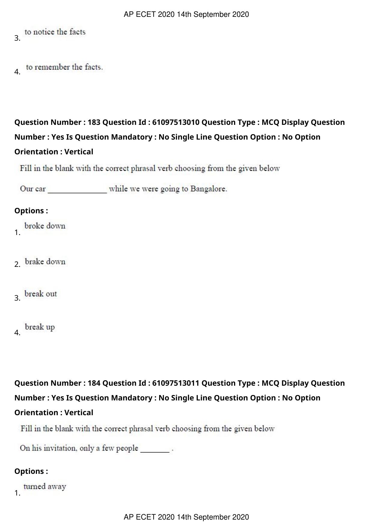 AP ECET 2020 - BSc Mathematics (Preview) Question Paper With Preliminary Keys - Page 98