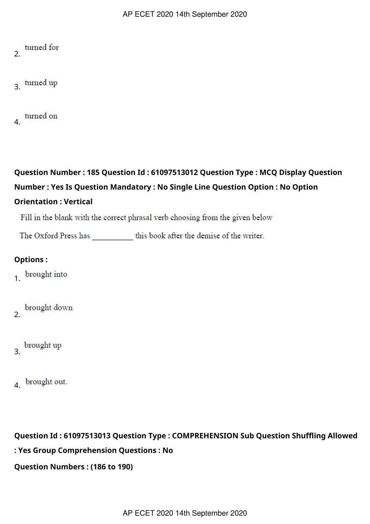 AP ECET 2020 - BSc Mathematics (Preview) Question Paper With Preliminary Keys - Page 99