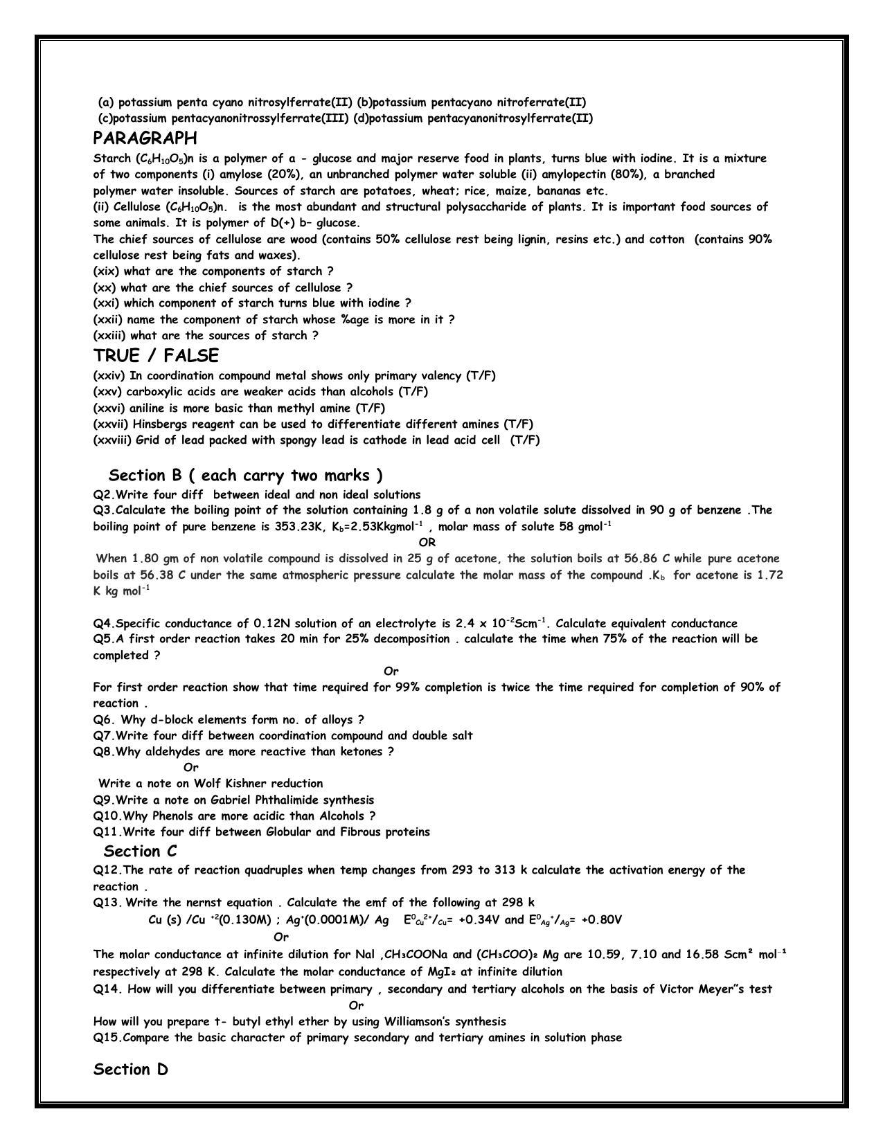 PSEB 12th Chemistry Model Paper 2024 - Page 2