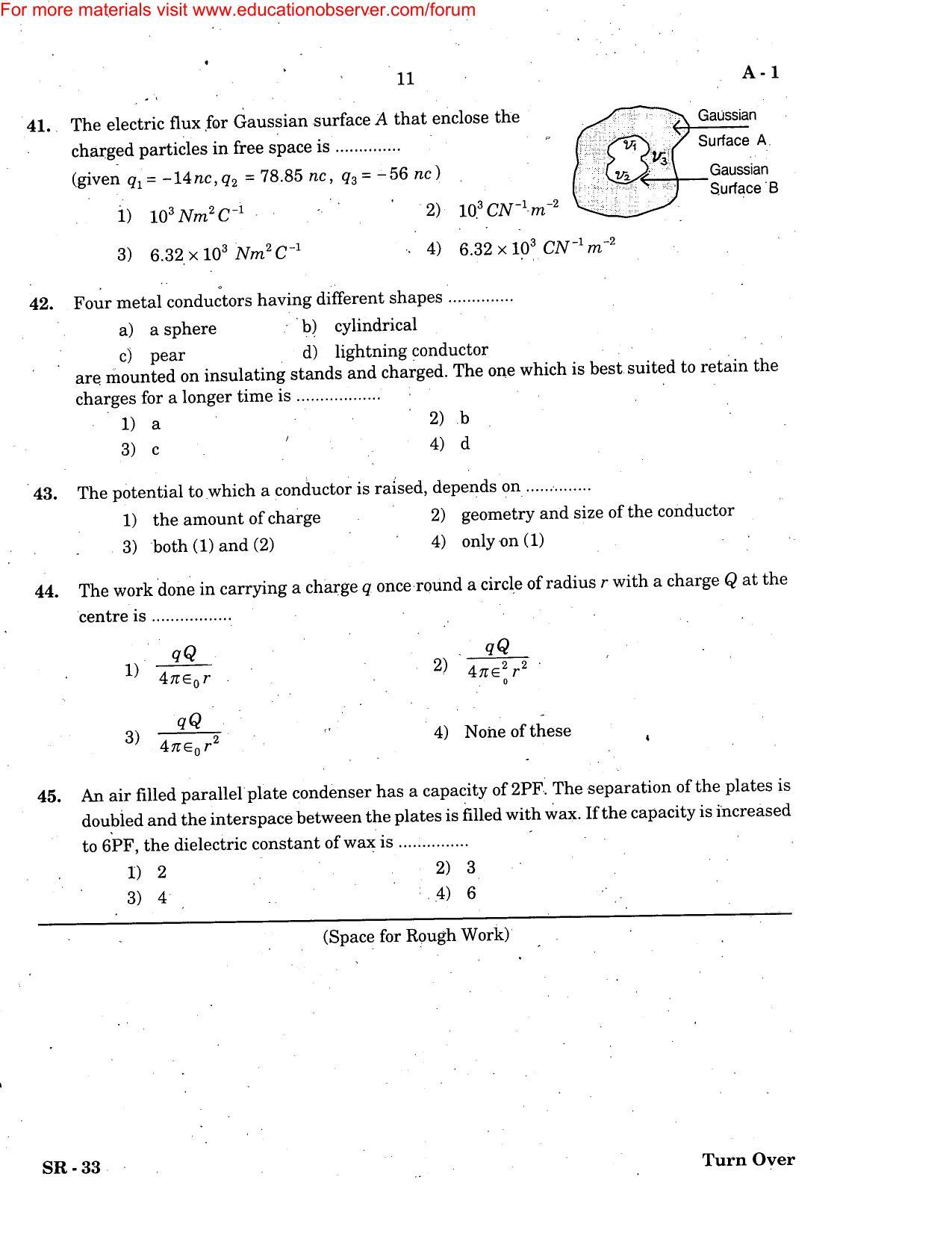KEAM Paper I 2005 Question Paper - Page 11