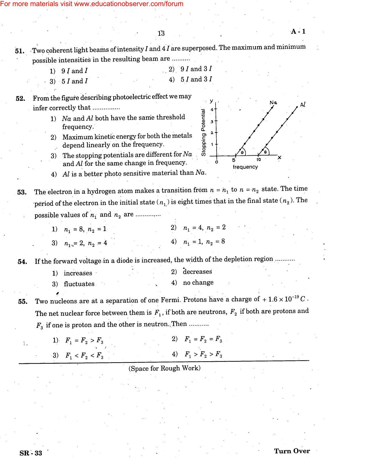 KEAM Paper I 2005 Question Paper - Page 13