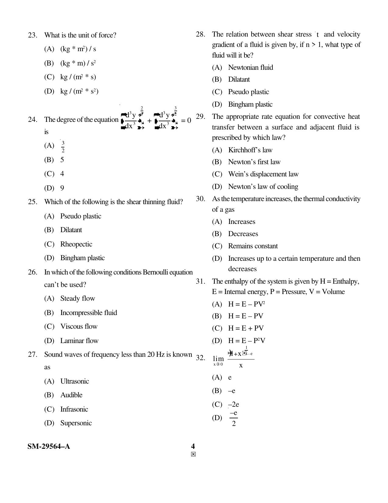 KUET 2023 M.Sc. Food Science & Technology Question Paper - Page 4