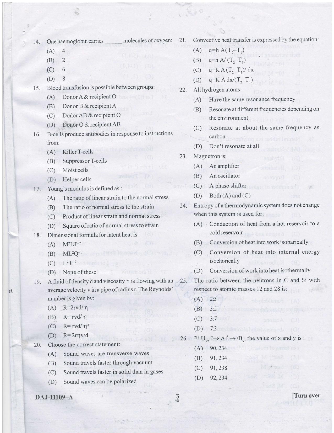 KUET 2023 M.Sc. Food Science & Technology Question Paper - Page 29