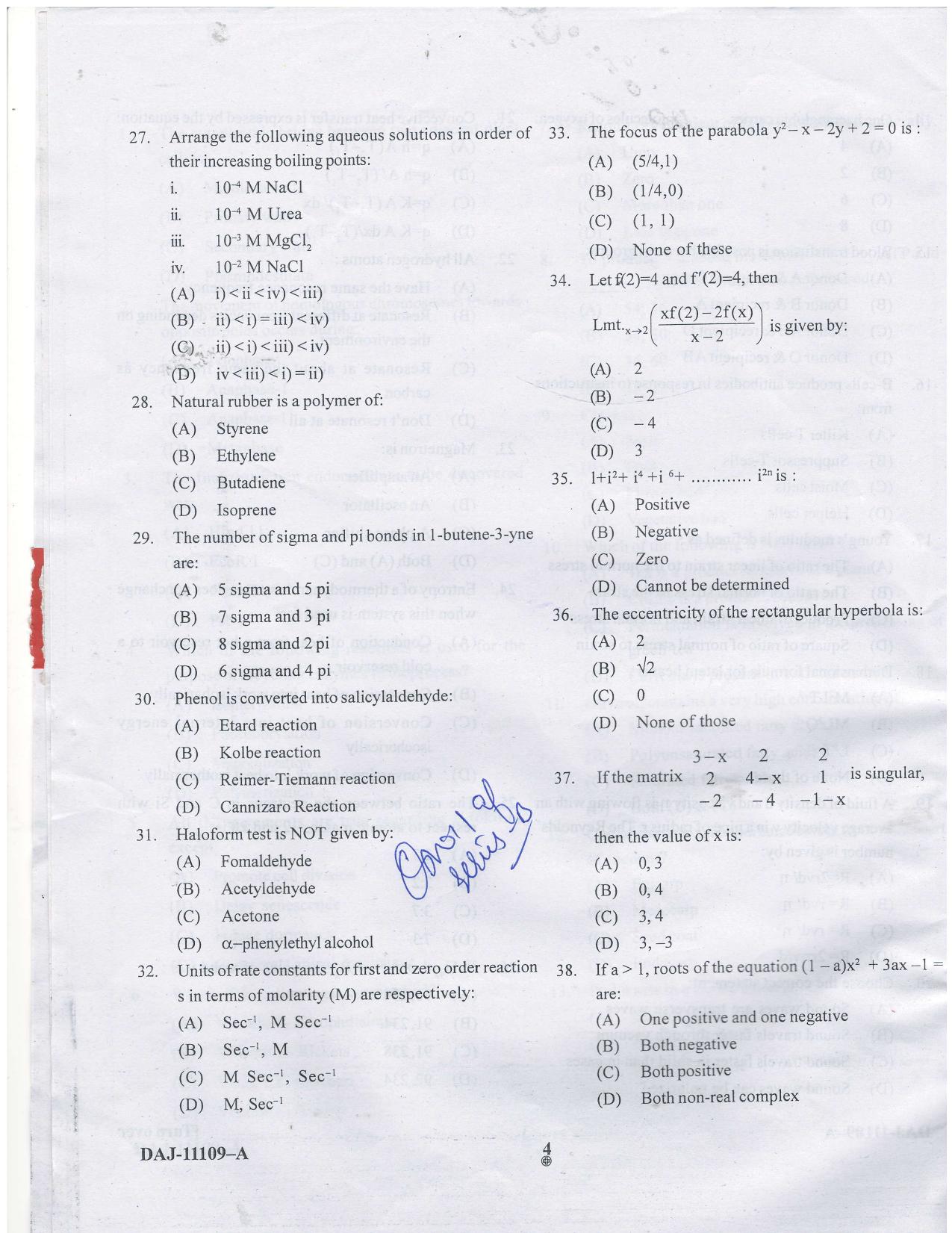 KUET 2023 M.Sc. Food Science & Technology Question Paper - Page 30