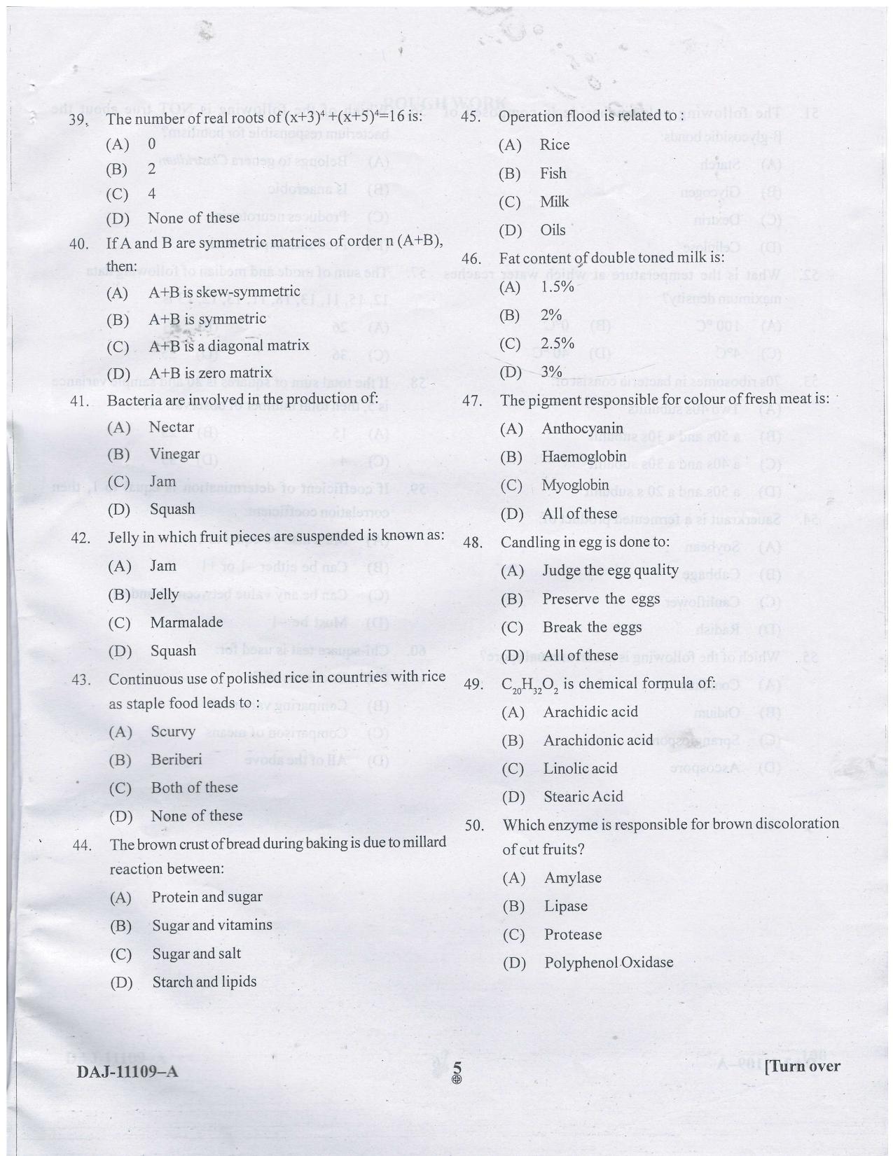 KUET 2023 M.Sc. Food Science & Technology Question Paper - Page 31