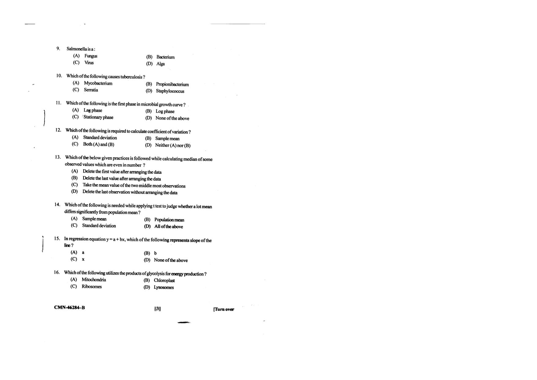 KUET 2023 M.Sc. Food Science & Technology Question Paper - Page 54