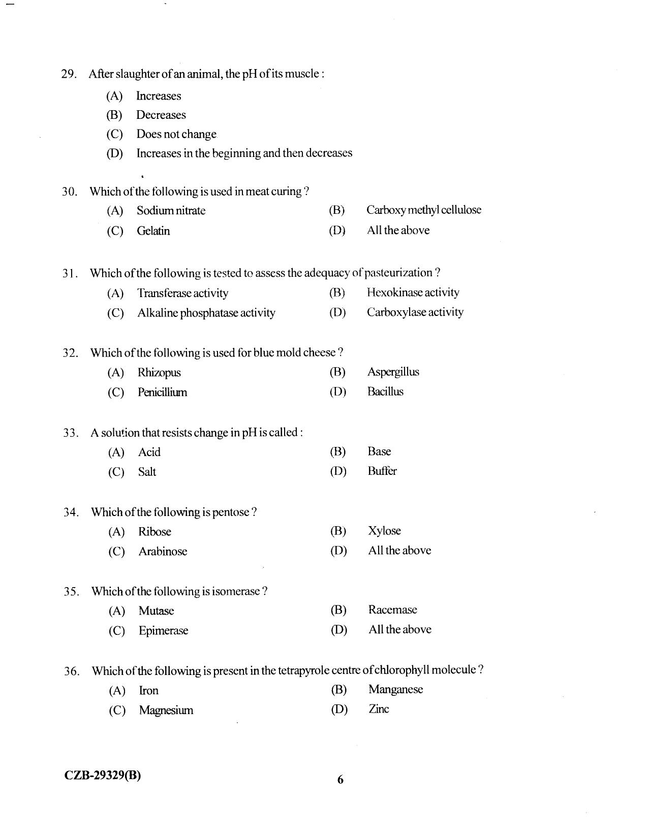 KUET 2023 M.Sc. Food Science & Technology Question Paper - Page 65