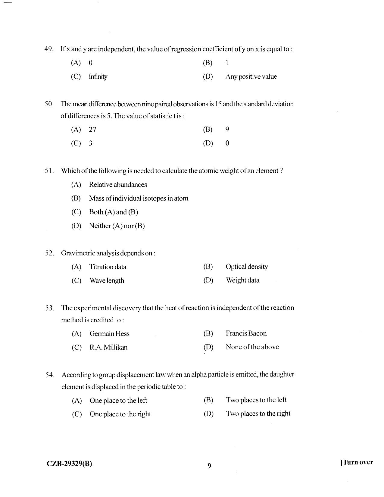 KUET 2023 M.Sc. Food Science & Technology Question Paper - Page 68