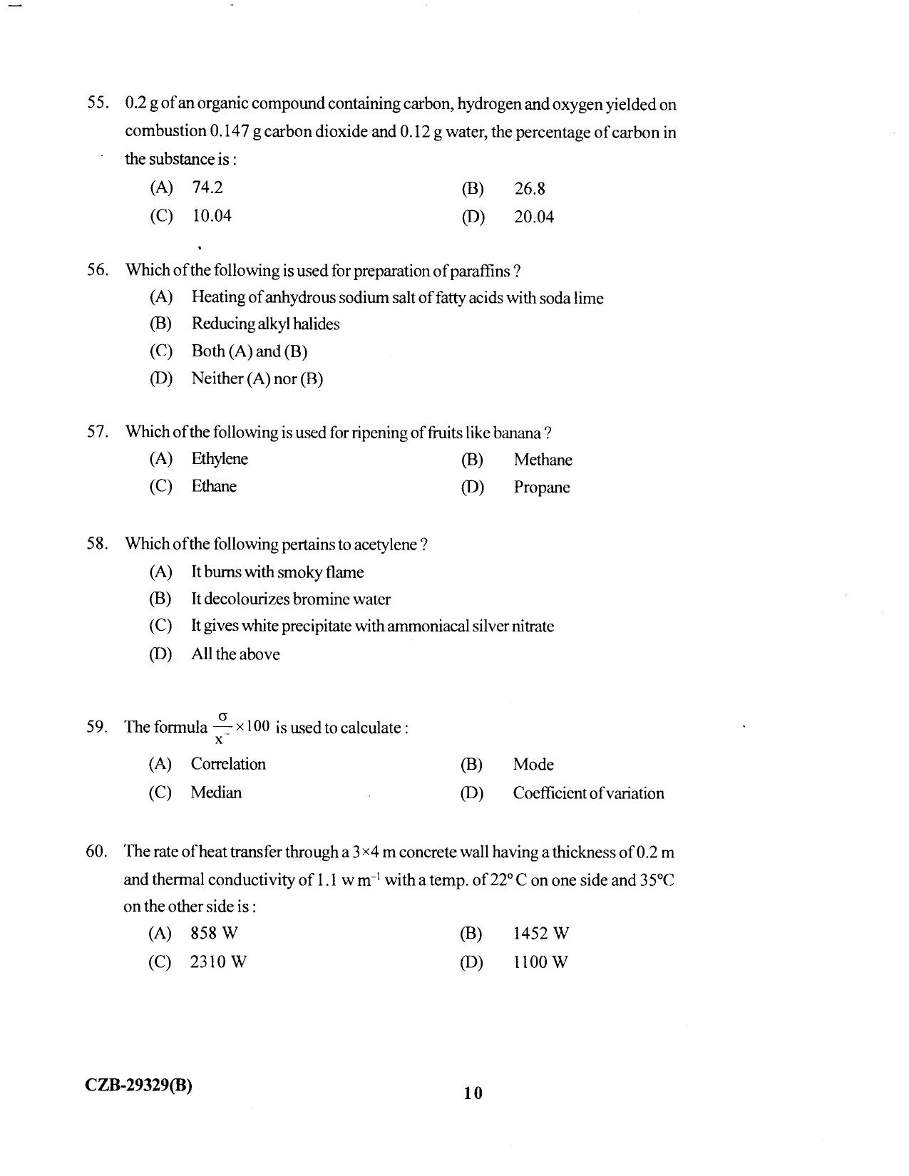 KUET 2023 M.Sc. Food Science & Technology Question Paper - Page 69