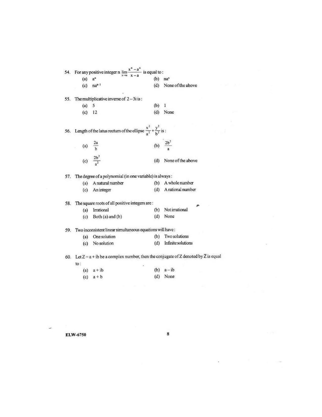 KUET 2023 M.Sc. Food Science & Technology Question Paper - Page 76