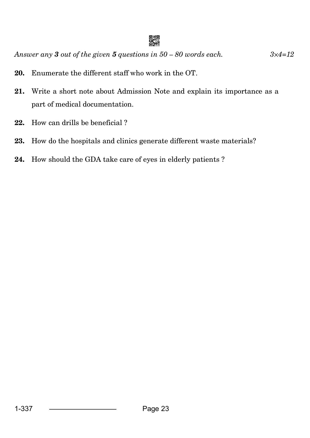 CBSE Class 12 Health Care 2024 Question Paper - Page 23