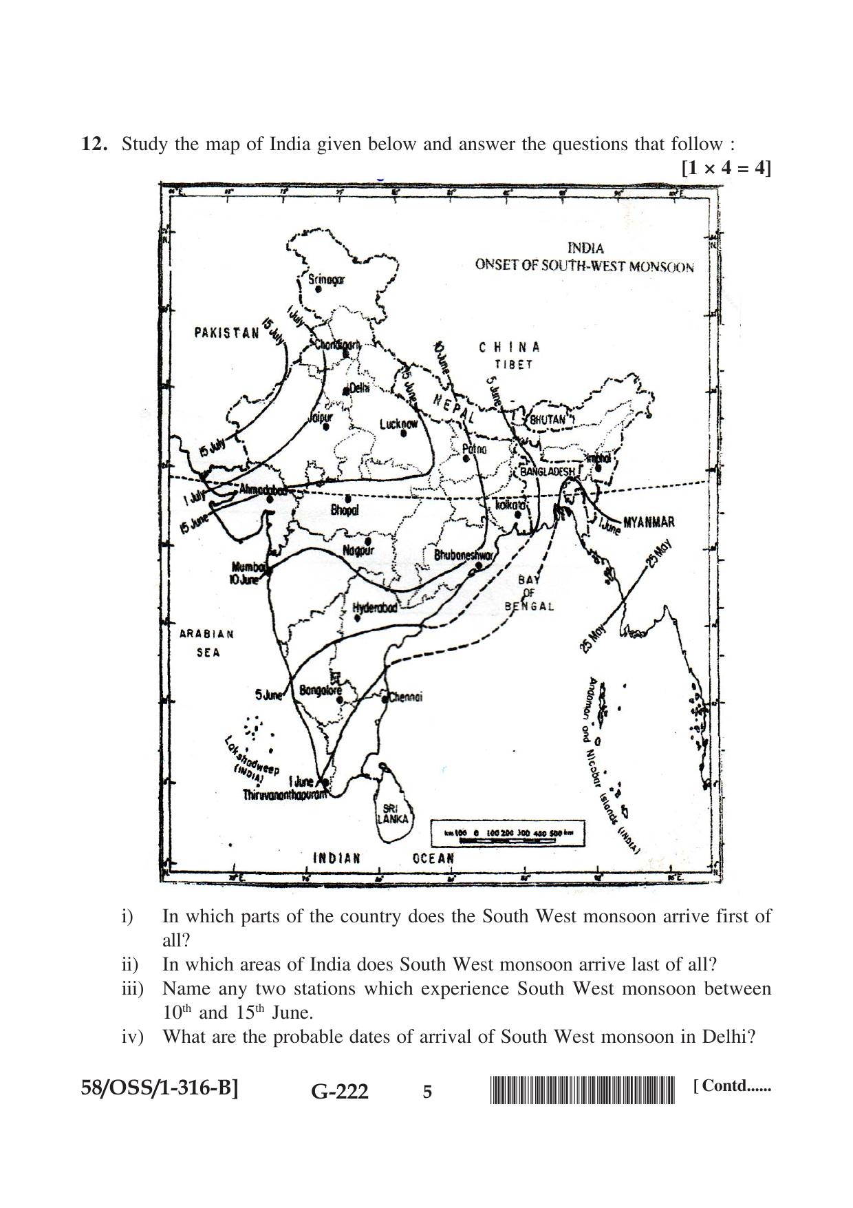 NIOS April 2019 Class 12 Geography (SET B) Question Paper - Page 5
