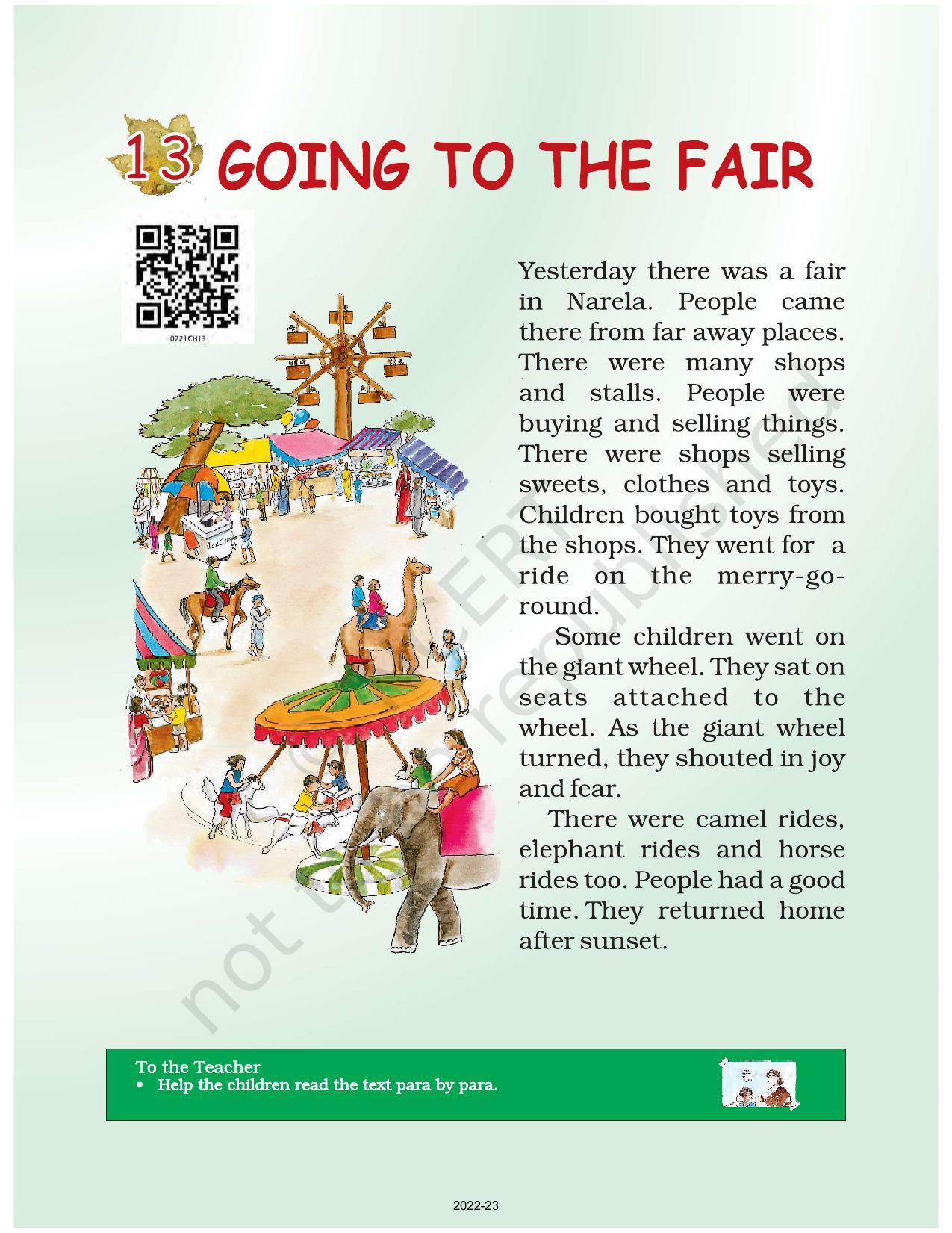 NCERT Book for Class 2 English (Raindrops):Chapter 13-Going To The Fair - Page 1