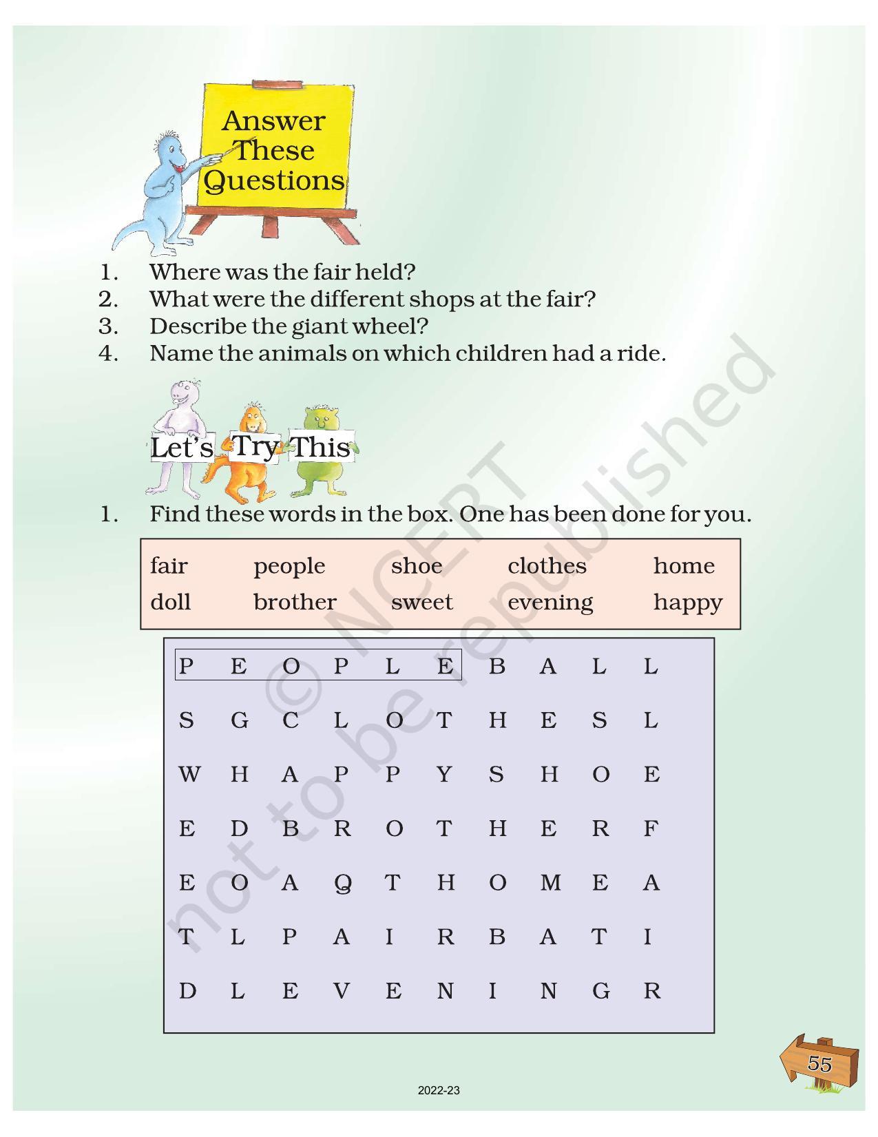 NCERT Book for Class 2 English (Raindrops):Chapter 13-Going To The Fair - Page 2