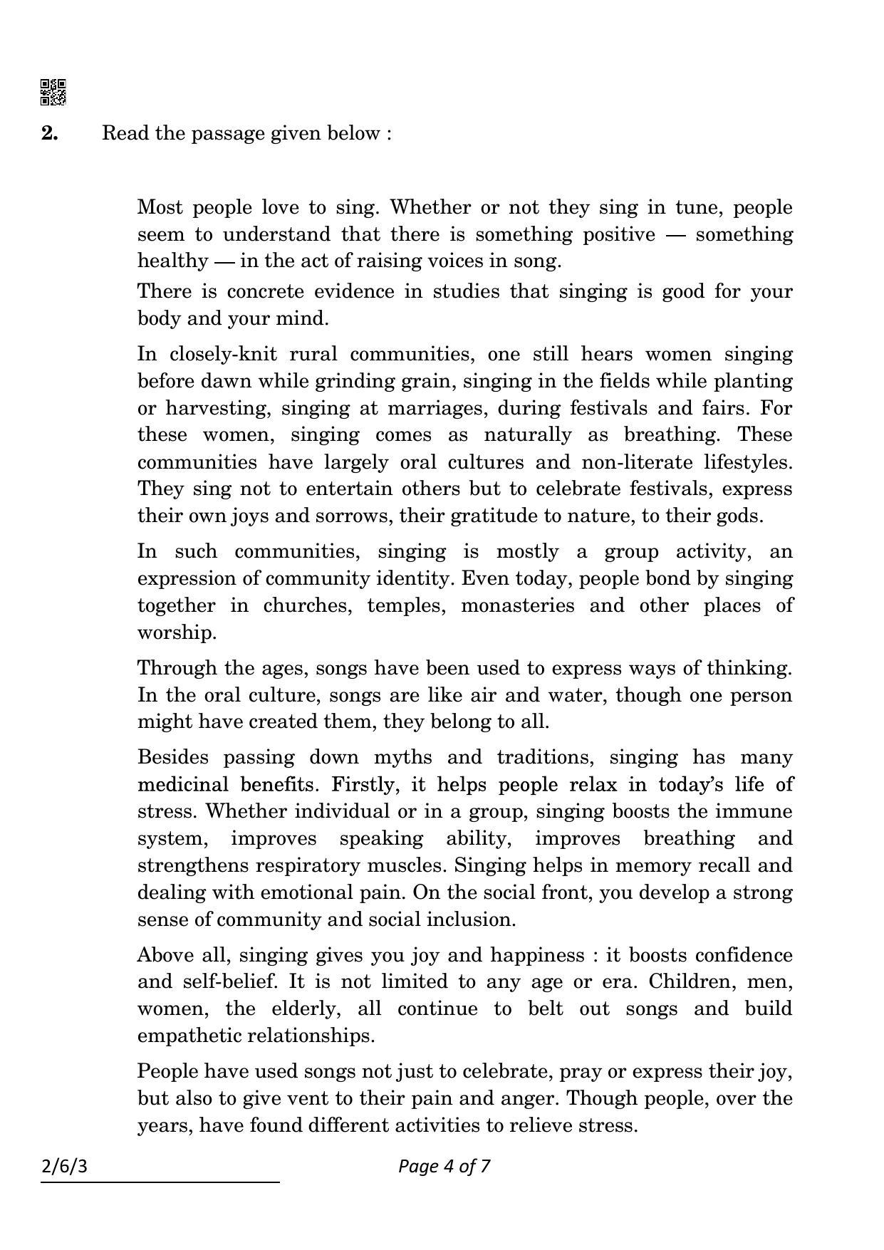 CBSE Class 10 2-6-3_English Language And Literature 2022 Compartment Question Paper - Page 4