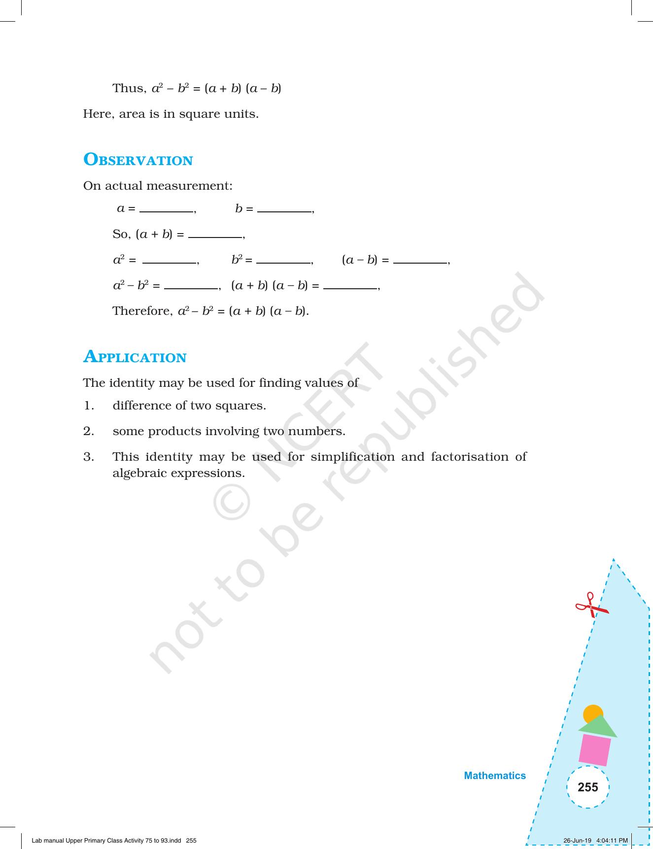 NCERT Laboratory Manuals for Class VI to VIII: Mathematics - Activities for VI to VIII (75-93) and Projects - Page 11
