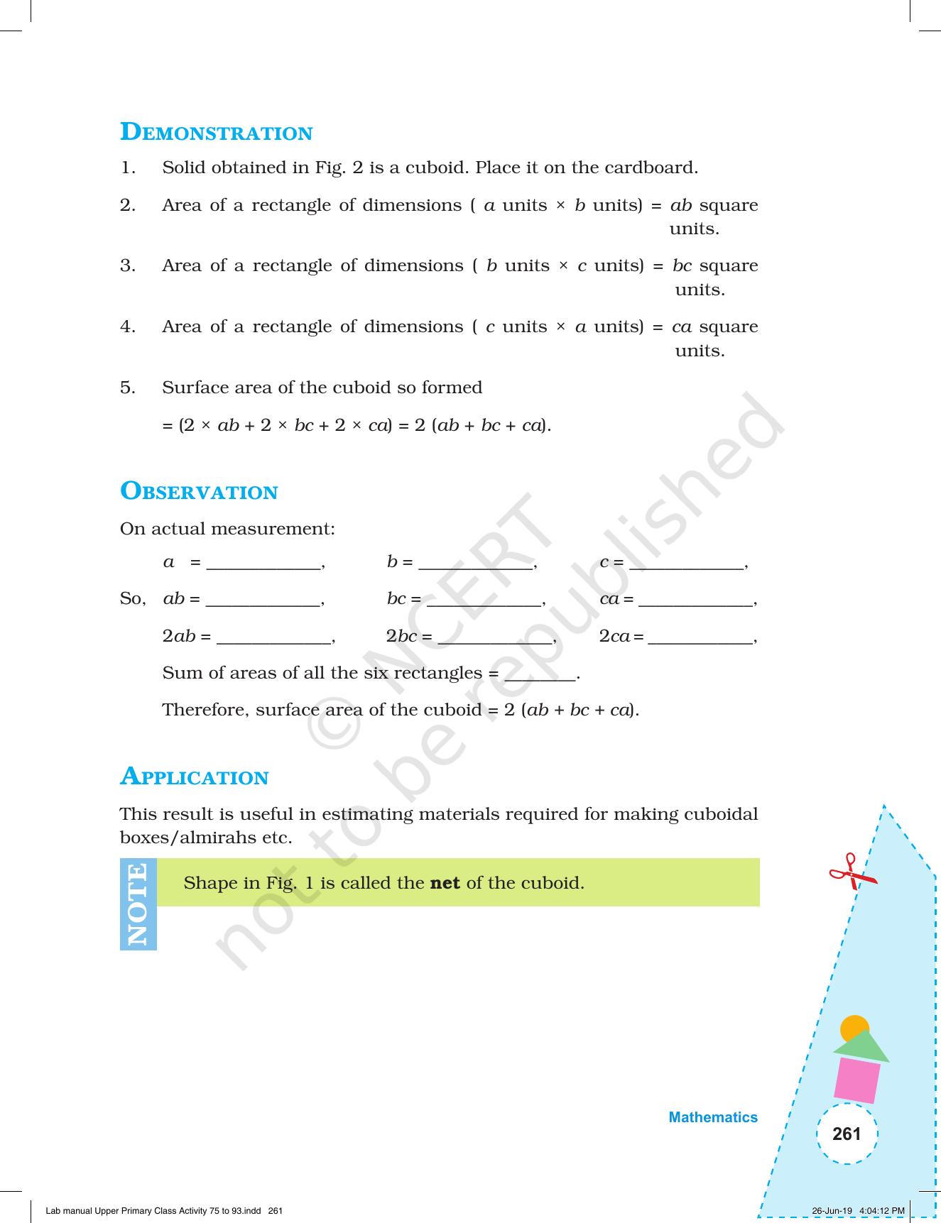 NCERT Laboratory Manuals for Class VI to VIII: Mathematics - Activities for VI to VIII (75-93) and Projects - Page 17
