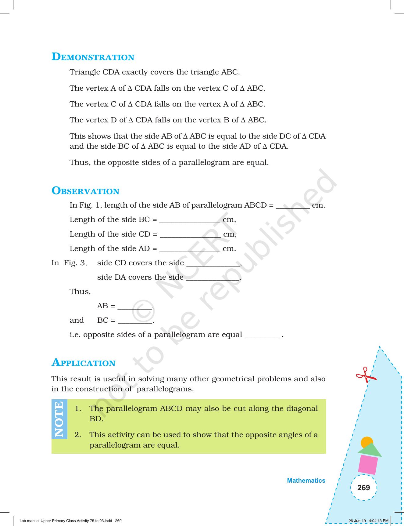 NCERT Laboratory Manuals for Class VI to VIII: Mathematics - Activities for VI to VIII (75-93) and Projects - Page 25