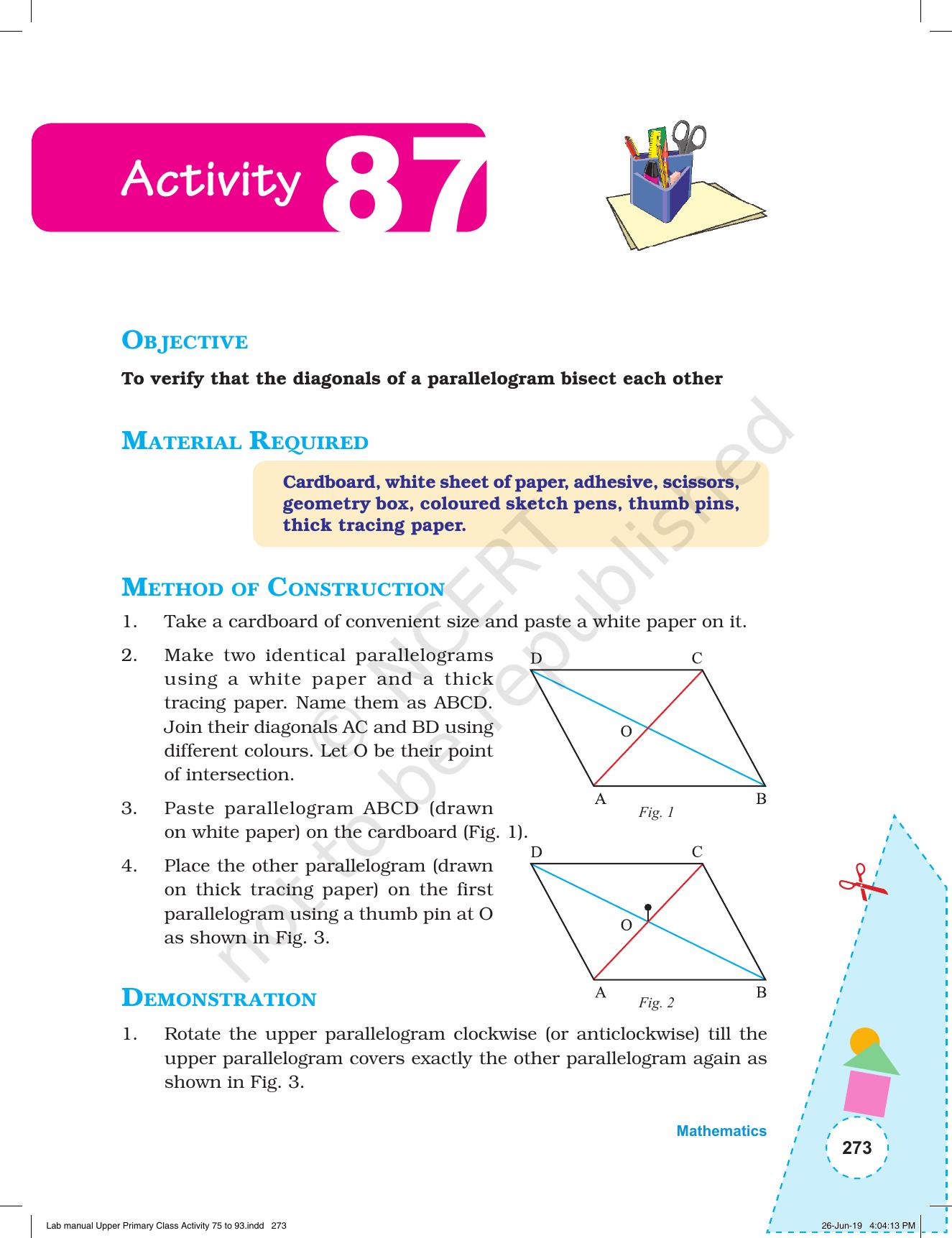 NCERT Laboratory Manuals for Class VI to VIII: Mathematics - Activities for VI to VIII (75-93) and Projects - Page 29