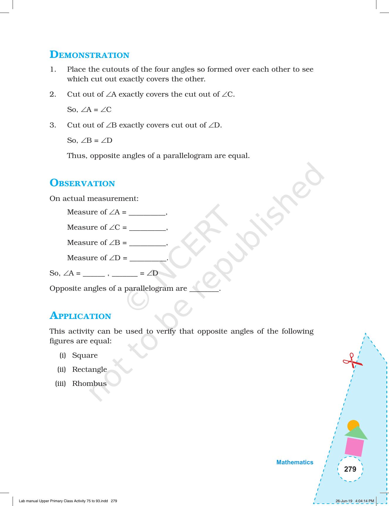 NCERT Laboratory Manuals for Class VI to VIII: Mathematics - Activities for VI to VIII (75-93) and Projects - Page 35