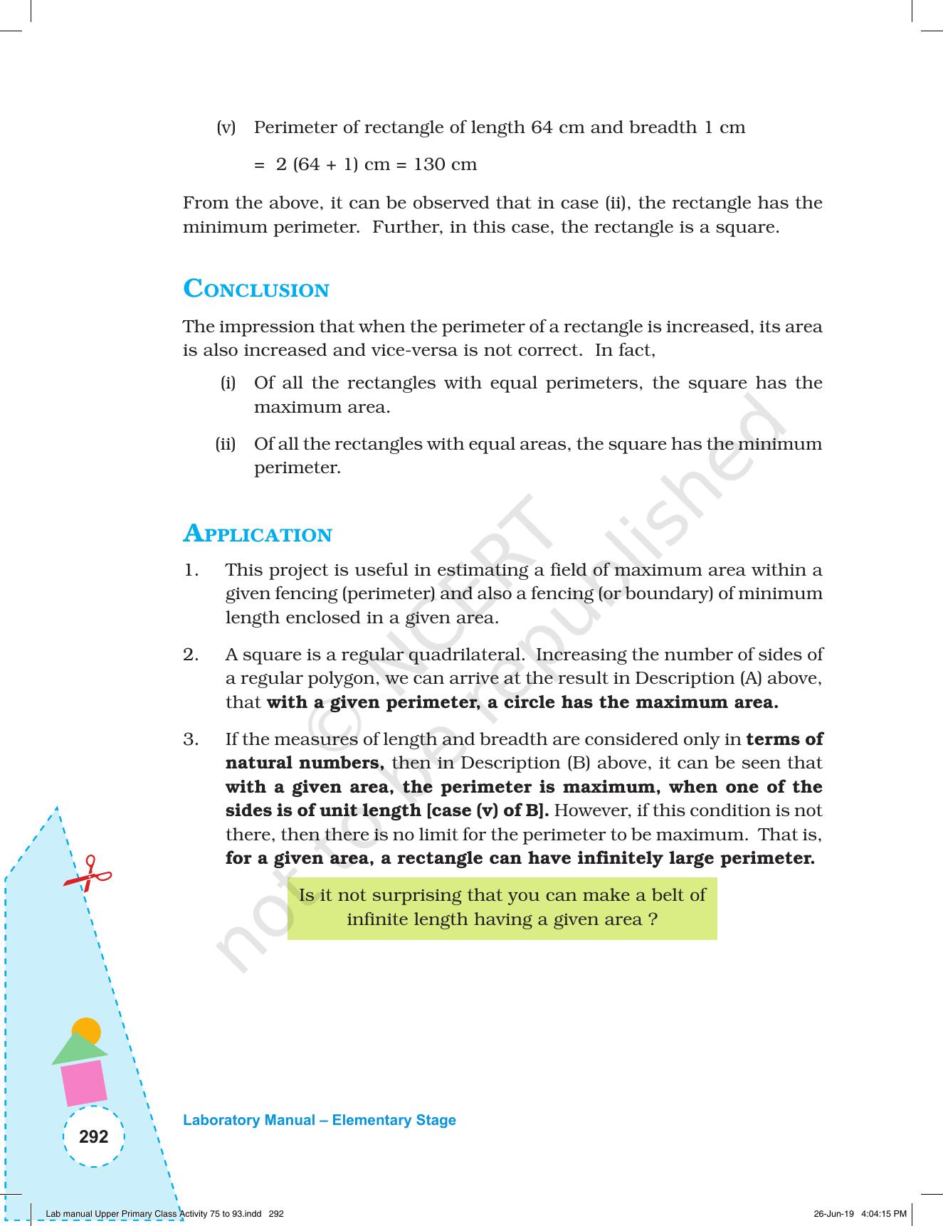 NCERT Laboratory Manuals for Class VI to VIII: Mathematics - Activities for VI to VIII (75-93) and Projects - Page 48