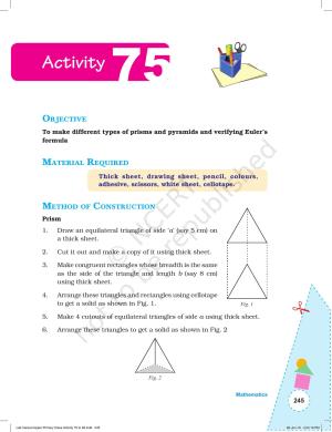 NCERT Laboratory Manuals for Class VI to VIII: Mathematics - Activities for VI to VIII (75-93) and Projects