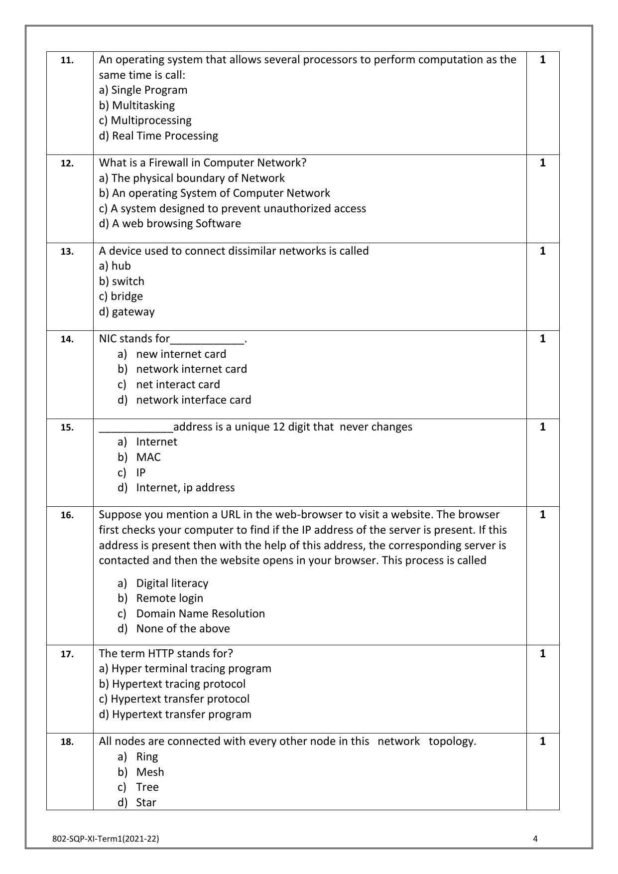 CBSE Class 10 Information Technology Sample Paper 2021 – 2022 - Page 4