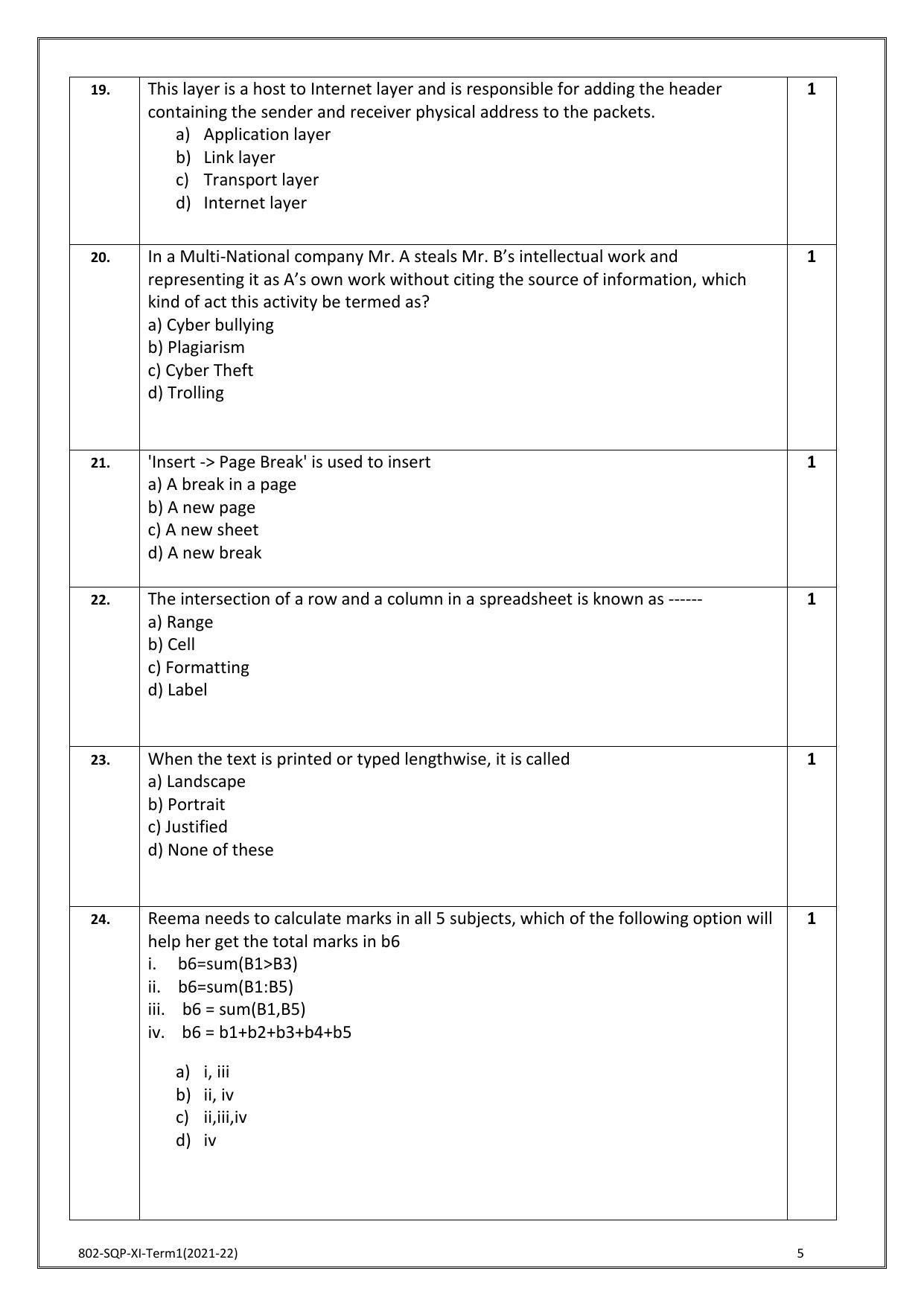 CBSE Class 10 Information Technology Sample Paper 2021 – 2022 - Page 5