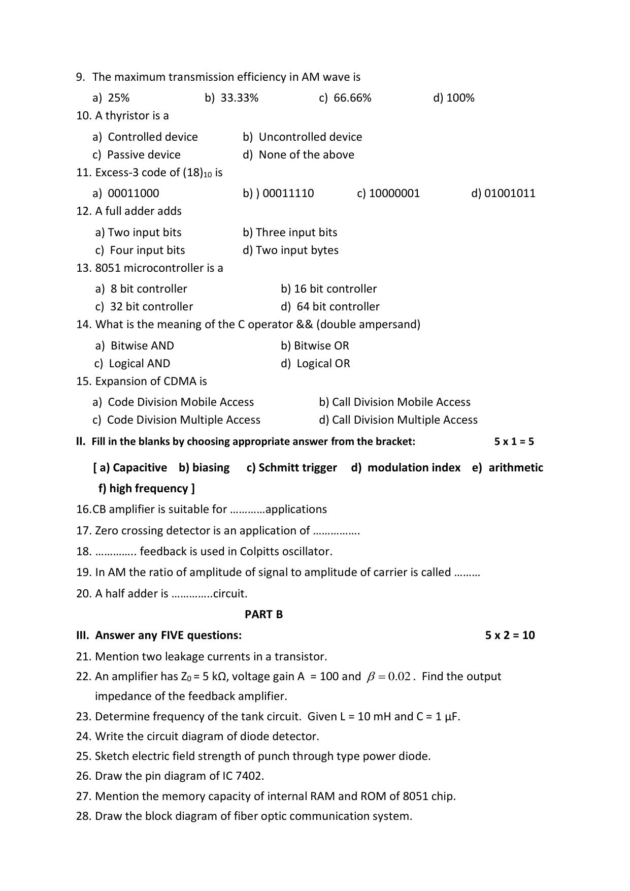 Karnataka II PUC Electronics Model Question Paper II 2025 - Page 2