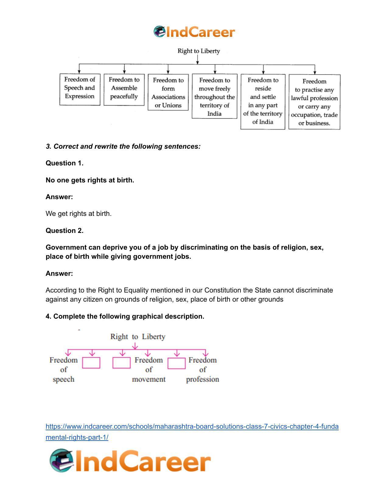 Maharashtra Board Solutions Class 7-Civics: Chapter 4- Fundamental Rights Part 1 - Page 4
