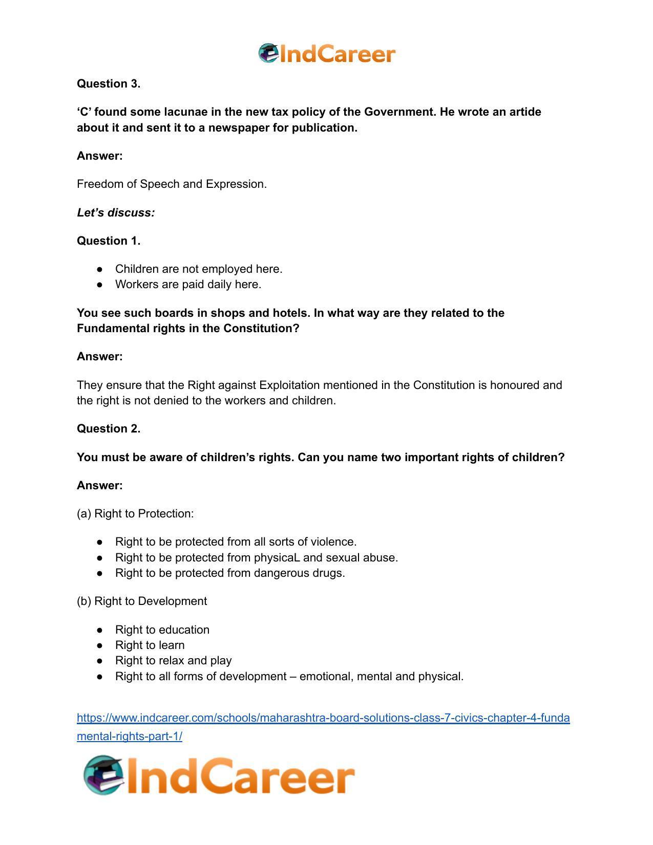 Maharashtra Board Solutions Class 7-Civics: Chapter 4- Fundamental Rights Part 1 - Page 6