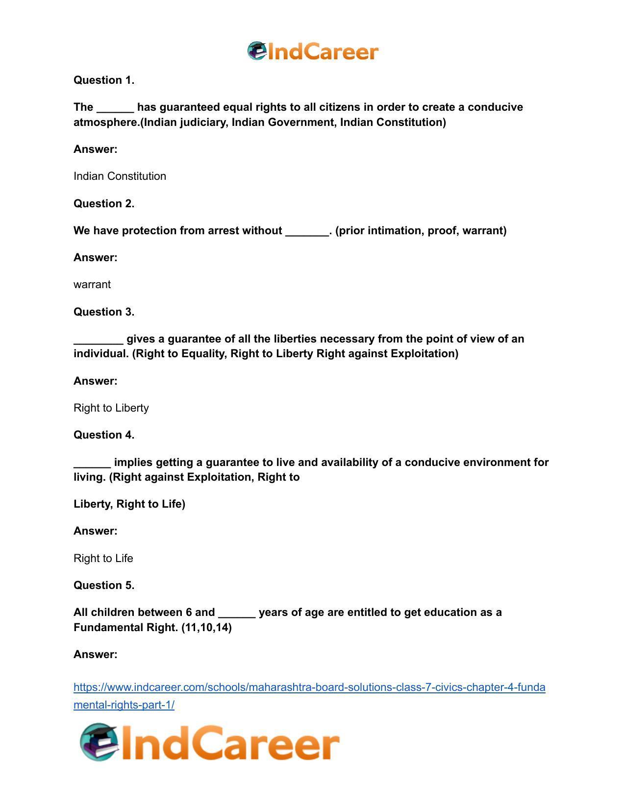 Maharashtra Board Solutions Class 7-Civics: Chapter 4- Fundamental Rights Part 1 - Page 8
