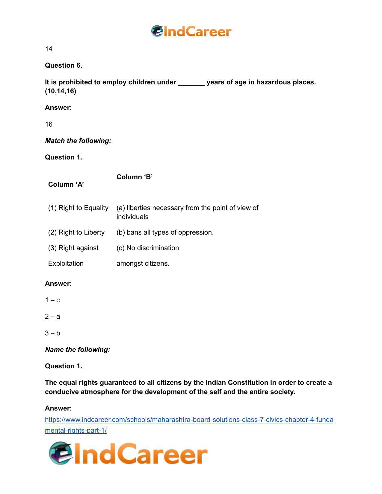 Maharashtra Board Solutions Class 7-Civics: Chapter 4- Fundamental Rights Part 1 - Page 9