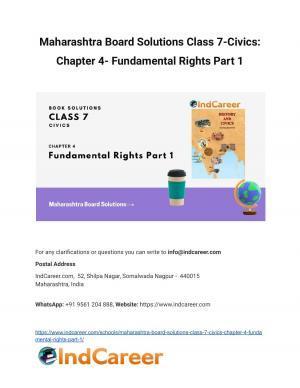Maharashtra Board Solutions Class 7-Civics: Chapter 4- Fundamental Rights Part 1