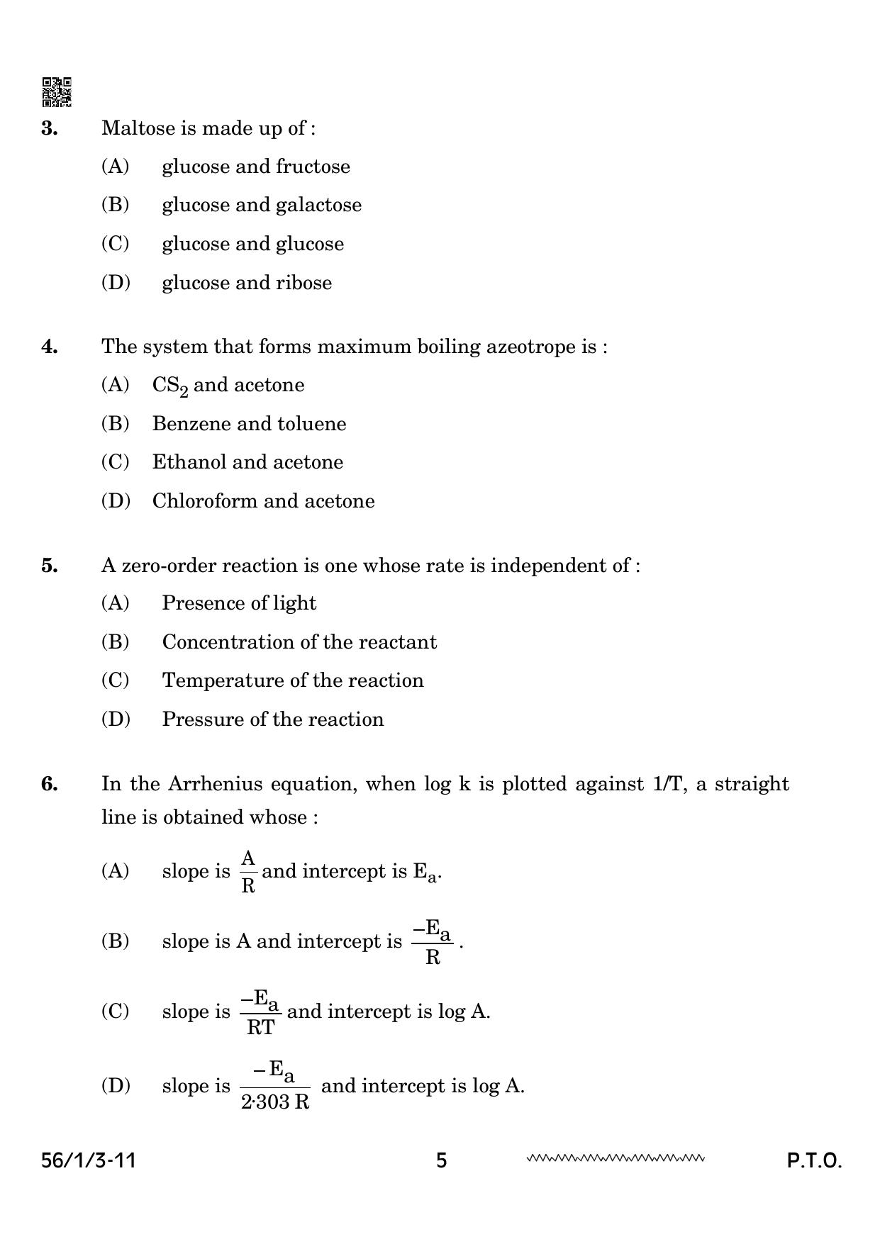 CBSE Class 12 56-1-3 Chemistry 2024 Question Paper - Page 5