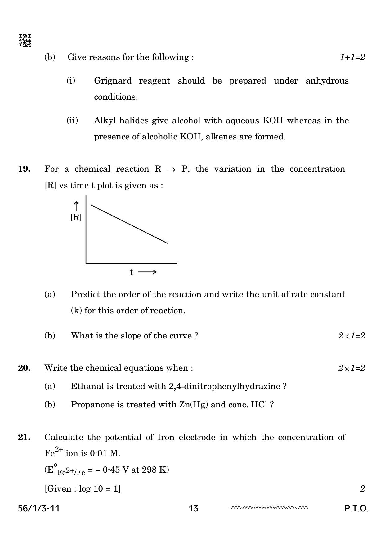 CBSE Class 12 56-1-3 Chemistry 2024 Question Paper - Page 13