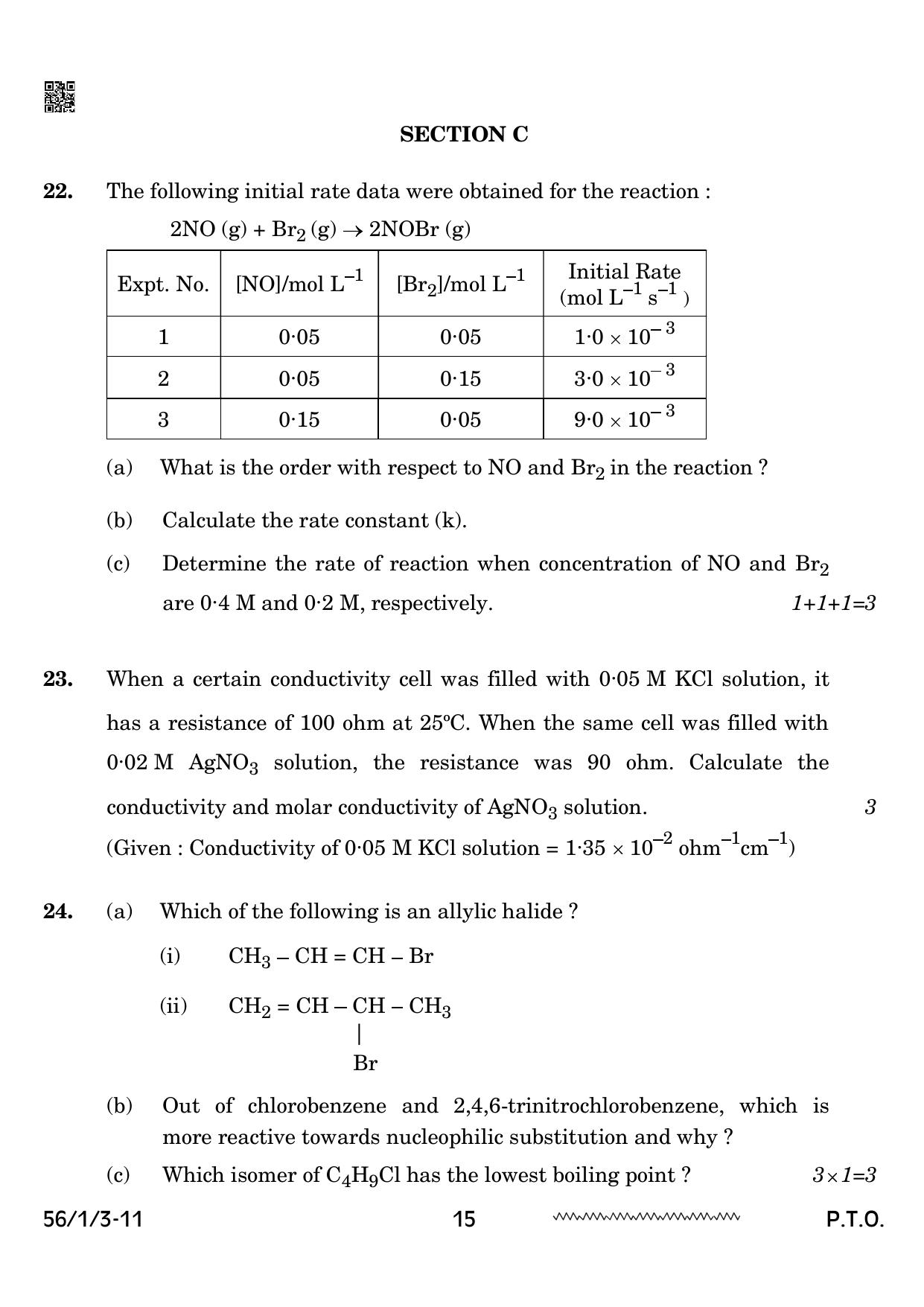 CBSE Class 12 56-1-3 Chemistry 2024 Question Paper - Page 15
