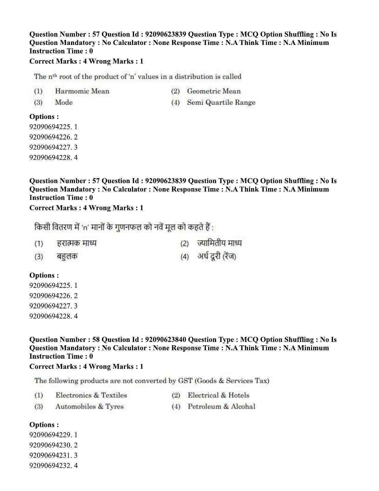 CUET PG 2023: HUQP06 – Dev. and Labour studies Hin - Shift 2 (24-06-2023) Question Paper - Page 61
