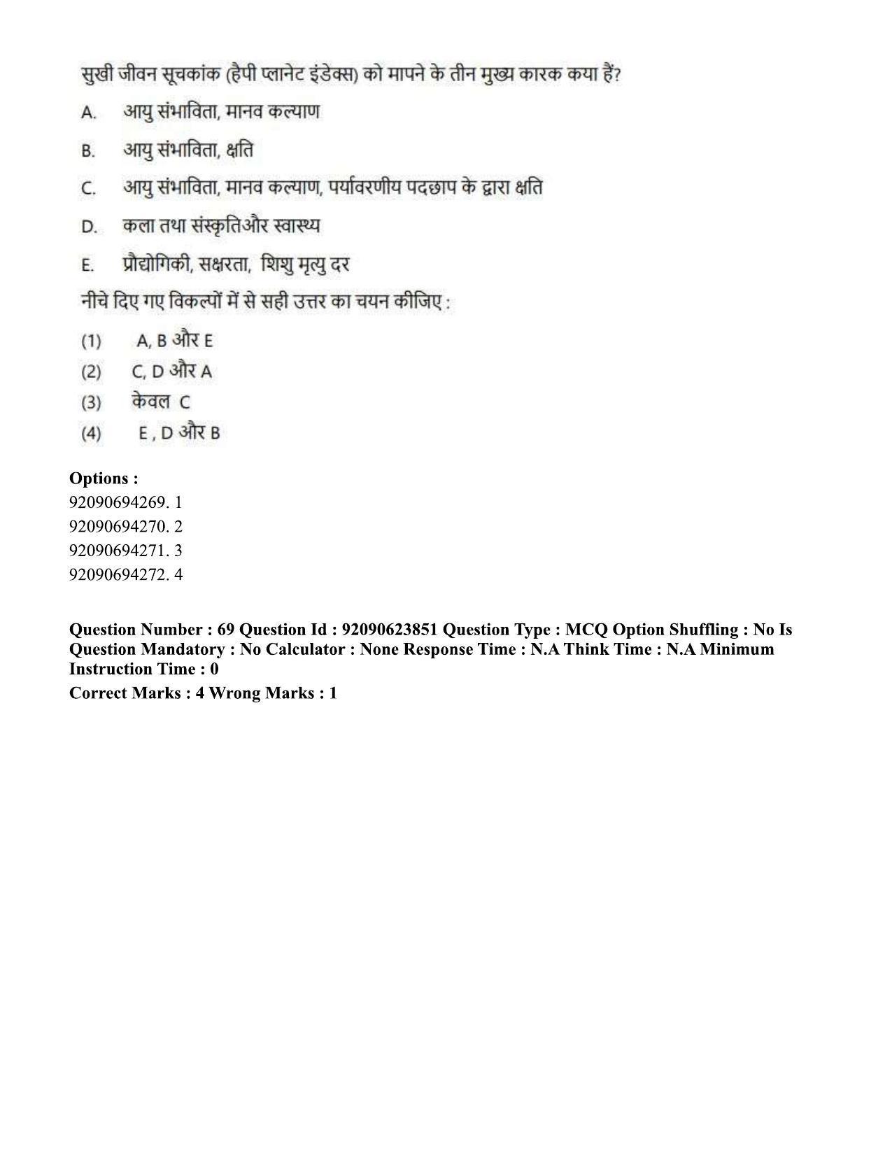 CUET PG 2023: HUQP06 – Dev. and Labour studies Hin - Shift 2 (24-06-2023) Question Paper - Page 73