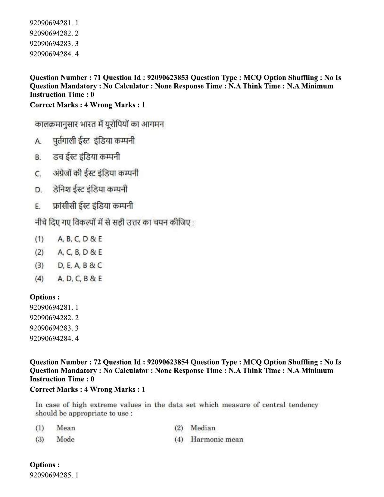 CUET PG 2023: HUQP06 – Dev. and Labour studies Hin - Shift 2 (24-06-2023) Question Paper - Page 78