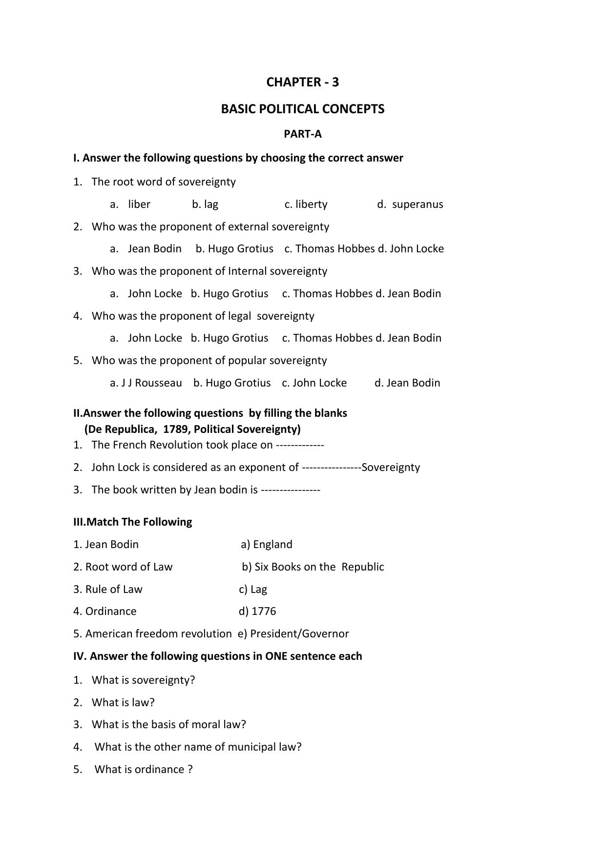 Karnataka 1st PUC Question Bank 2025 - Political Science English - Page 10